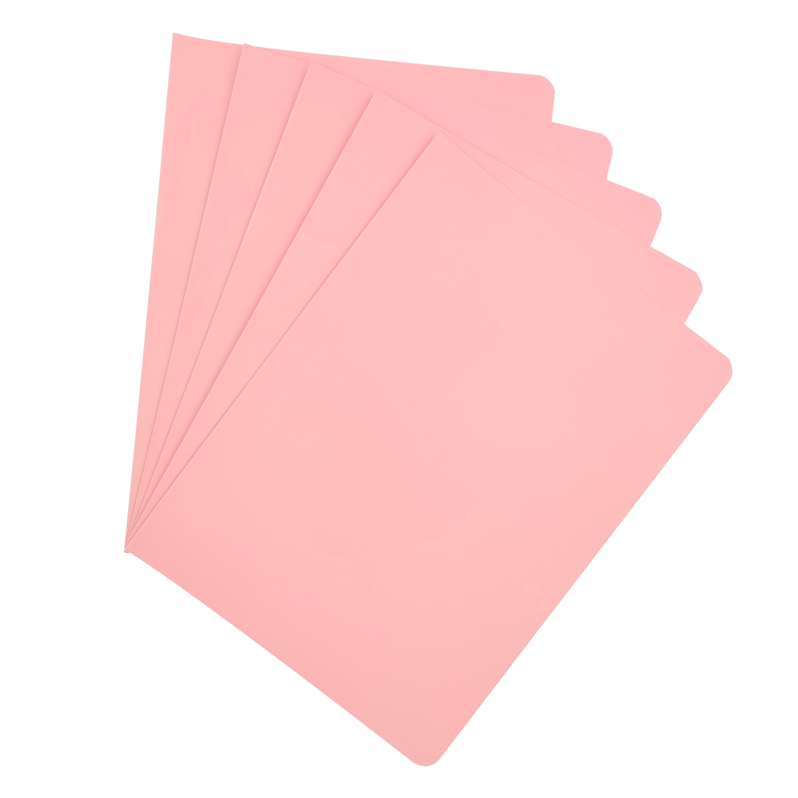 Raylu Paper® - Pack of 25 Cardboard File Folders with Faster Holes and Vivid Colours, 200g Thick Kraft Cardboard Folders (Pink, Folio)