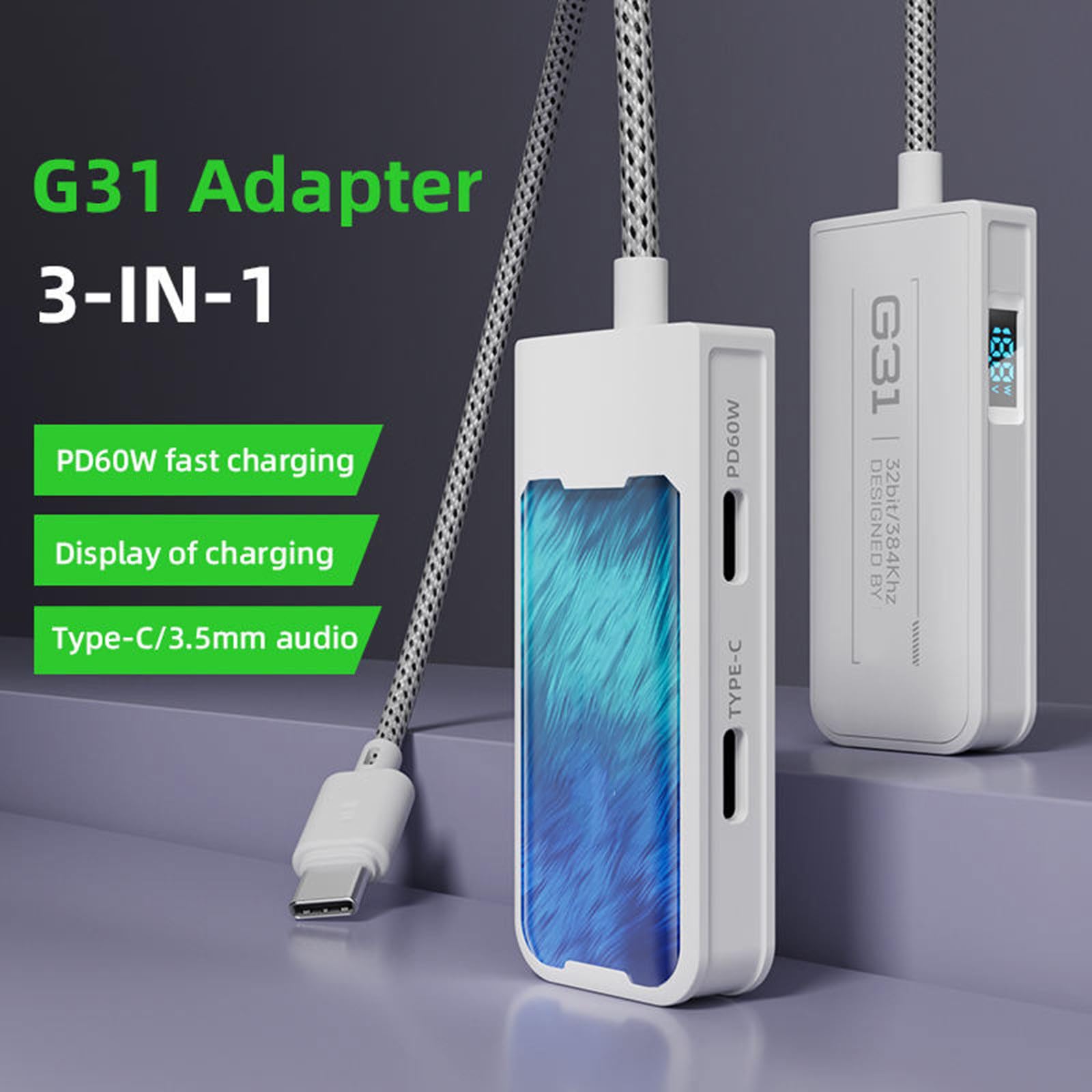 Adattatore 3/4 in 1 di Tipo C per Gaming Auricolare Telefono Tablet Adattatore di Ricarica Rapida Espansione Dispositivo Mobile Smartphone Ricarica Rapida