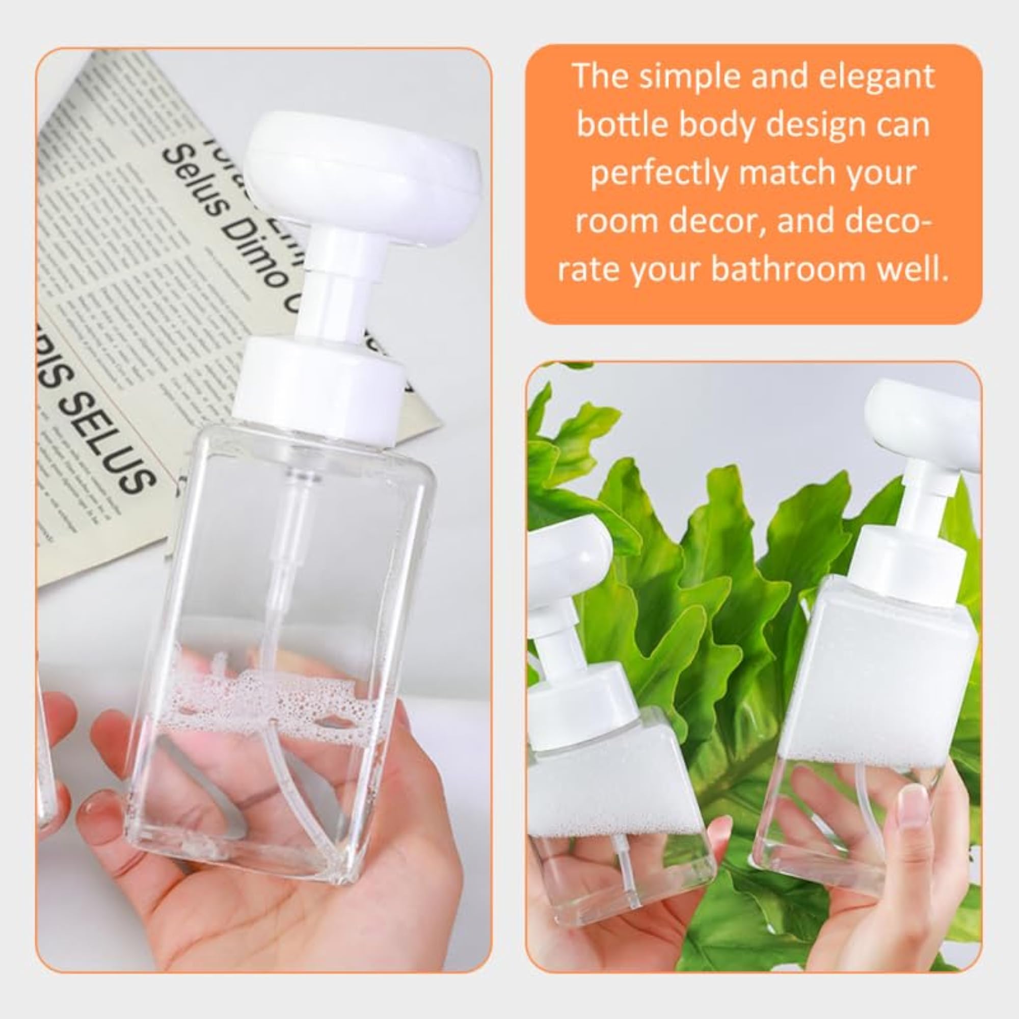 2pcs Flower Foaming Soap Dispenser Bottles