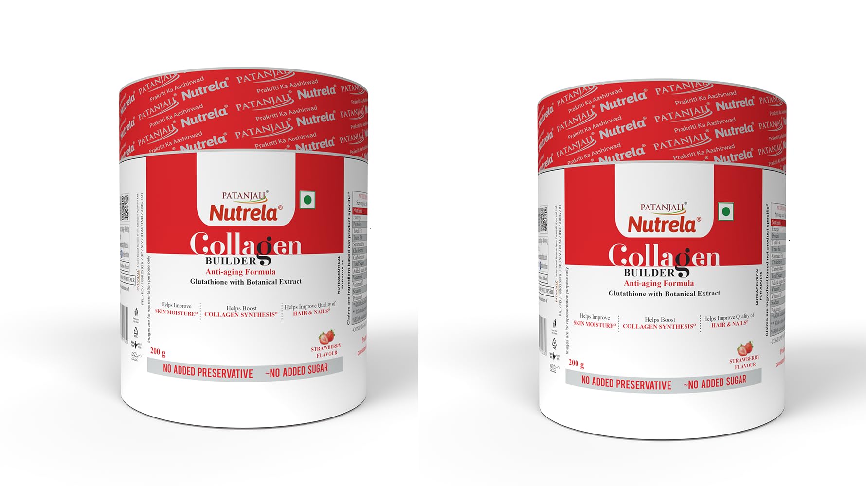 NUTRELA Collagen Builder for Men & Women (Pack of 2) | Patanjali Collagen Supplement Powder For Healthy Skin, Hair & Nails - 200g (Strawberry Flavour) (B0D5VHPBHD) Amazon Price History, Amazon Price Tracker