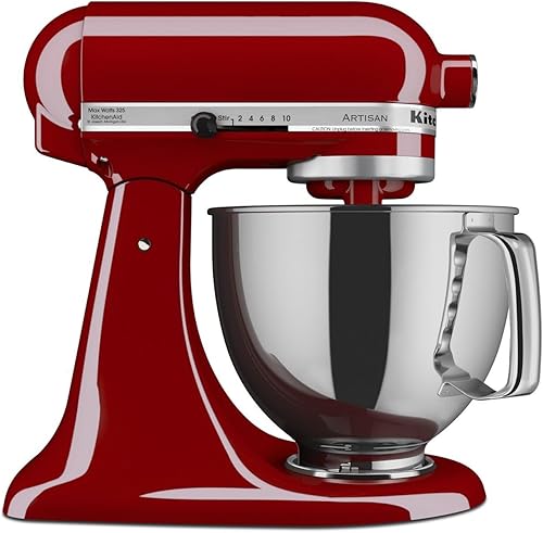 Miniatura 1 de KitchenAid KSM150PSAC Artisan Series - Batidora de pie con capacidad de 5 cuartos o 47 litros incluye escudo vertedor