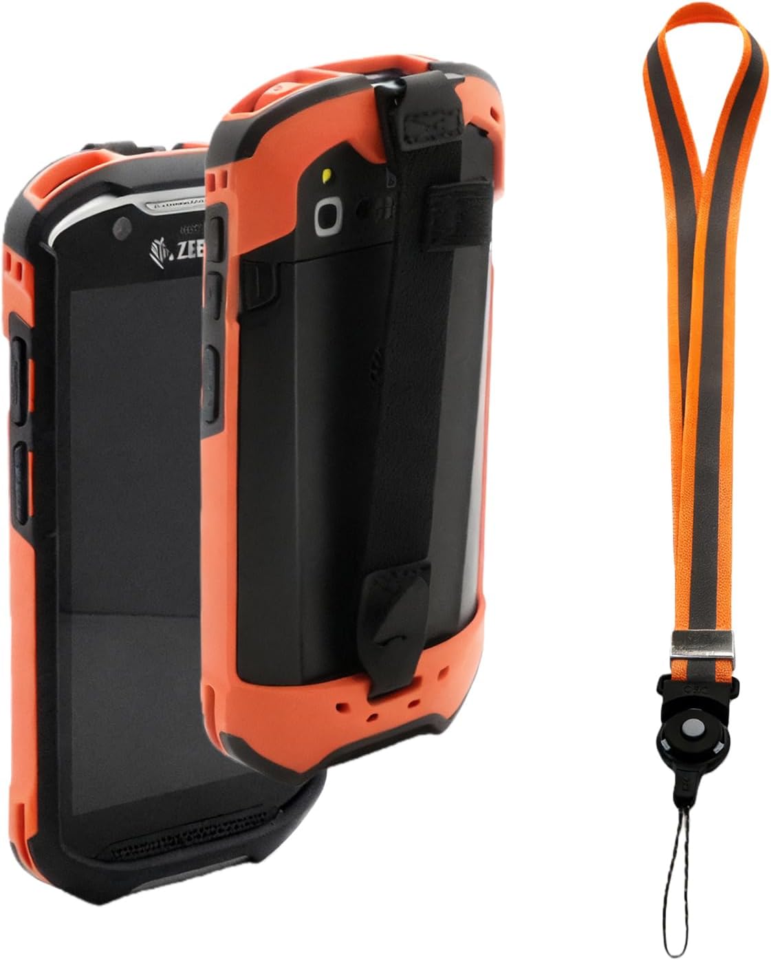 Protective Case for Zebra TC51 TC52 TC56 TC57 TC510K with Hand Strap & Neck Strap – Rugged Boot Cover Compatible with Zebra Handheld Barcode Scanners (Orange) - Image 2