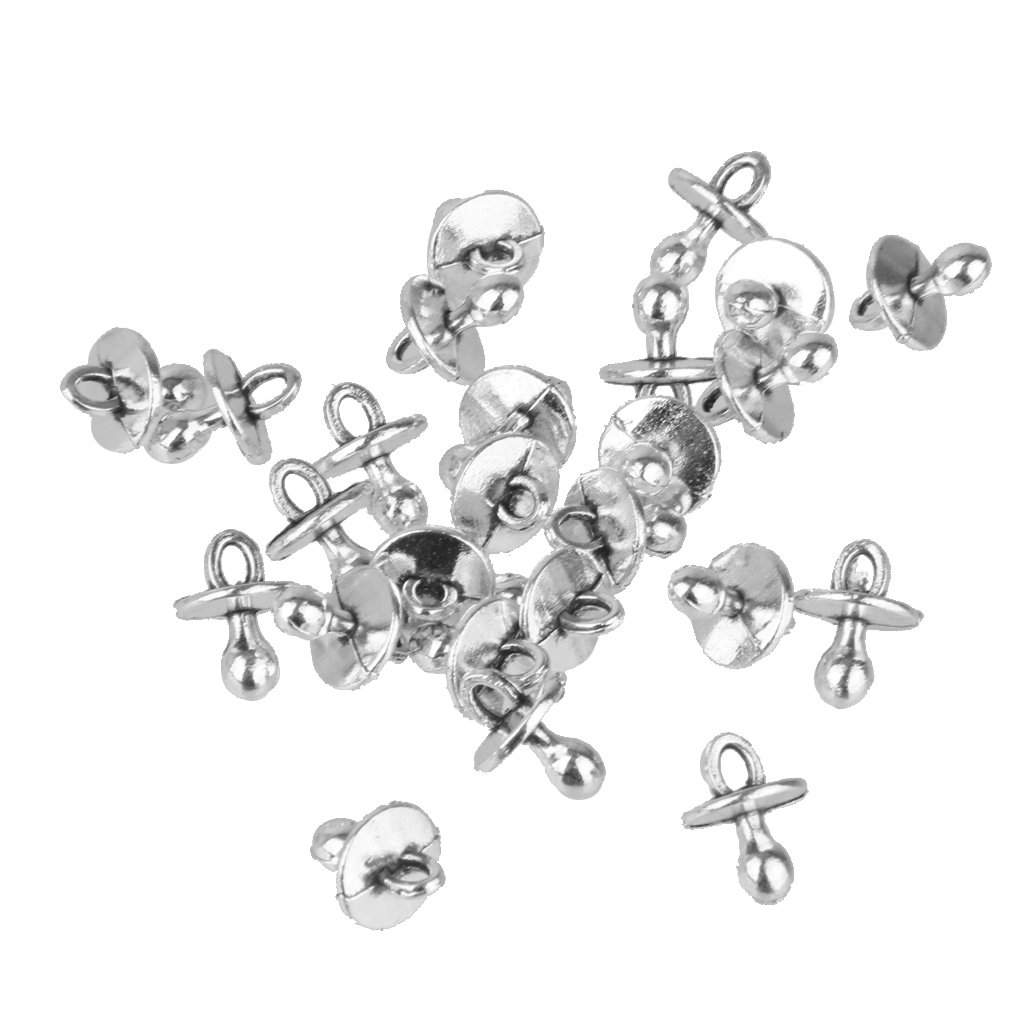 Gazechimp 25pcs Pendentif Sucette Bébé en Alliage Argent Breloques pour Bijoux Artisanat Bricolage DIY