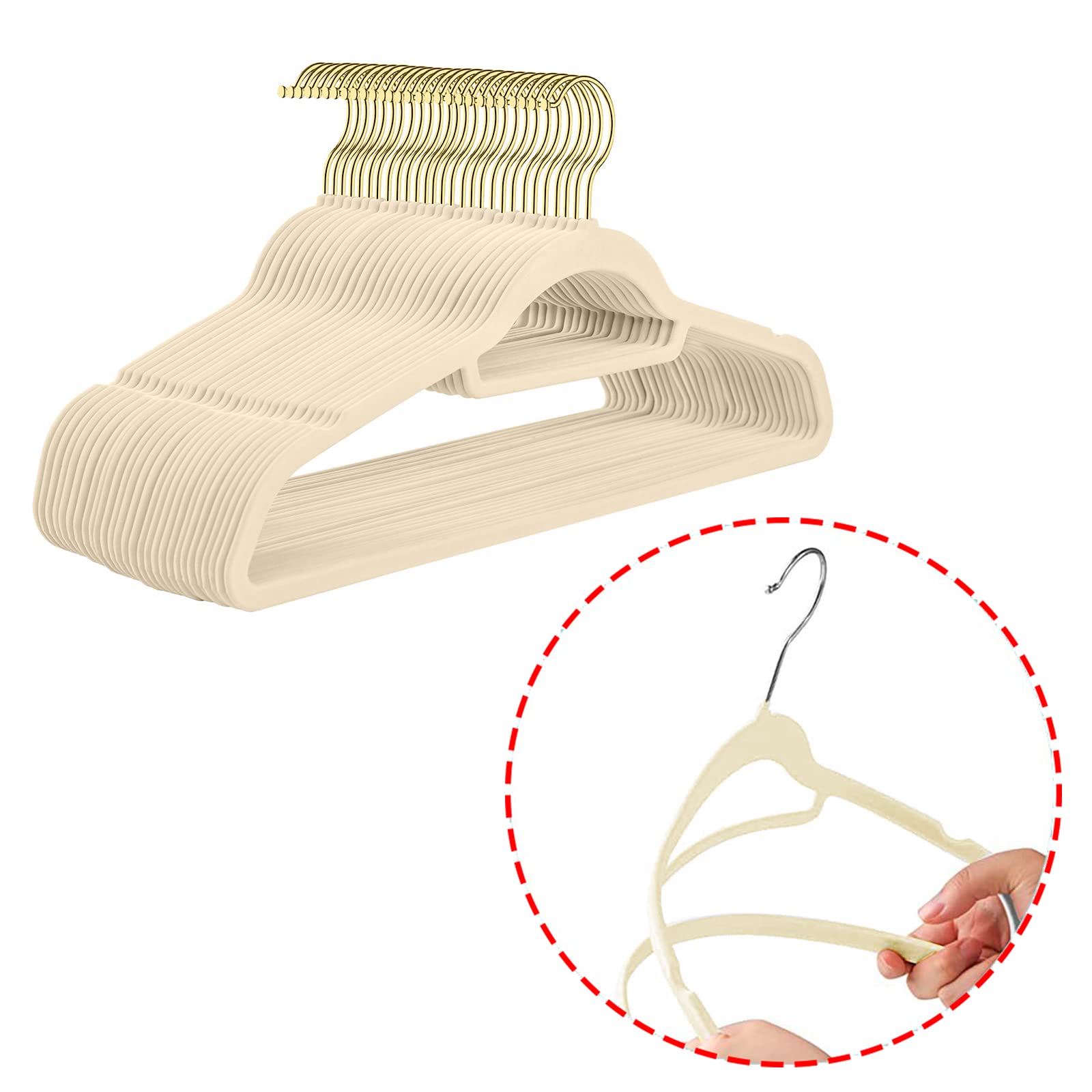 Vastsea 10 Piezas Perchas de Terciopelo, Perchas de Plástico para Trajes, Percha Antideslizante, Se Puede Utilizar para Chaquetas, Vestidos, Camisas