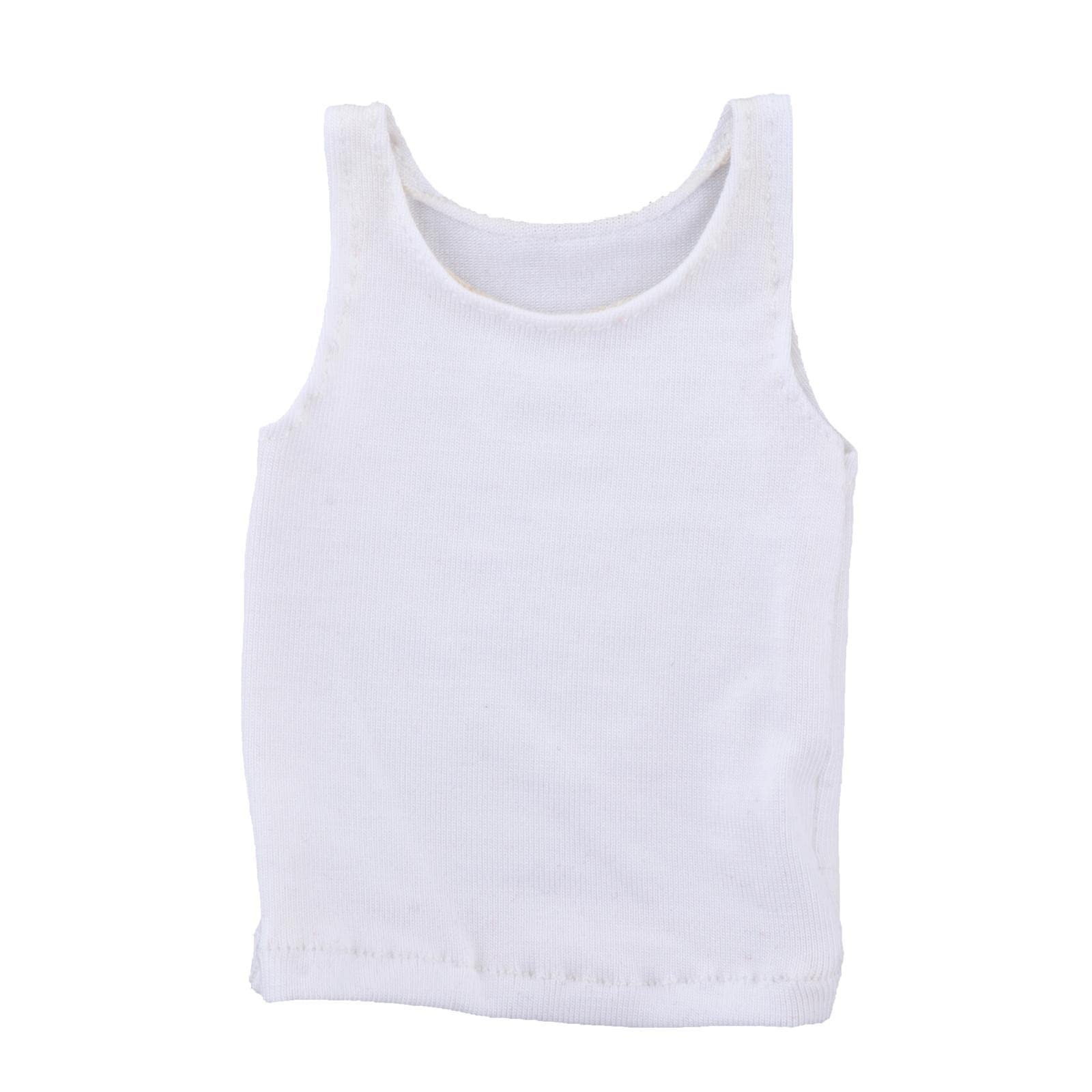 Guohetuk 1/6 Scale Shirtless Vest, Handmade Doll Clothes Accessory, for 12 Inch Male Action Figures, Clothes, White