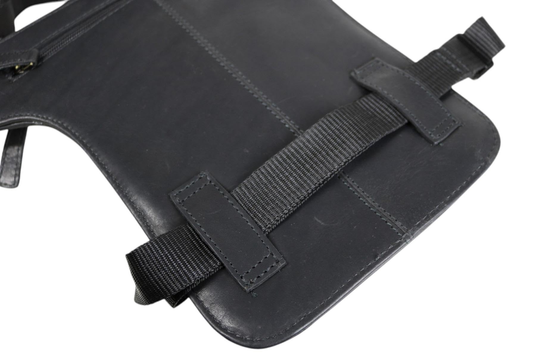 Borsa da gamba moto vera pelle uomo marsupio biker vintage teschio Custom Motorcycle MDM T81 Nero