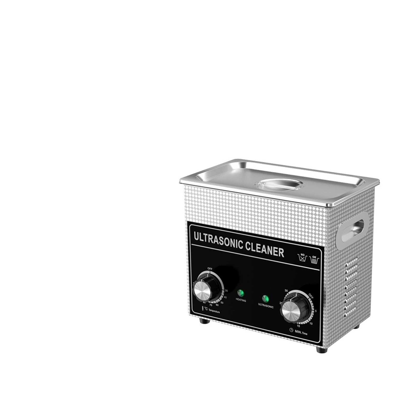 Baño Limpiador Ultrasónico 3.2L Plus 180W 40kHz con 3 Transductores Perilla Mecánica Control Calentador Temporizador | 3.2L-120W