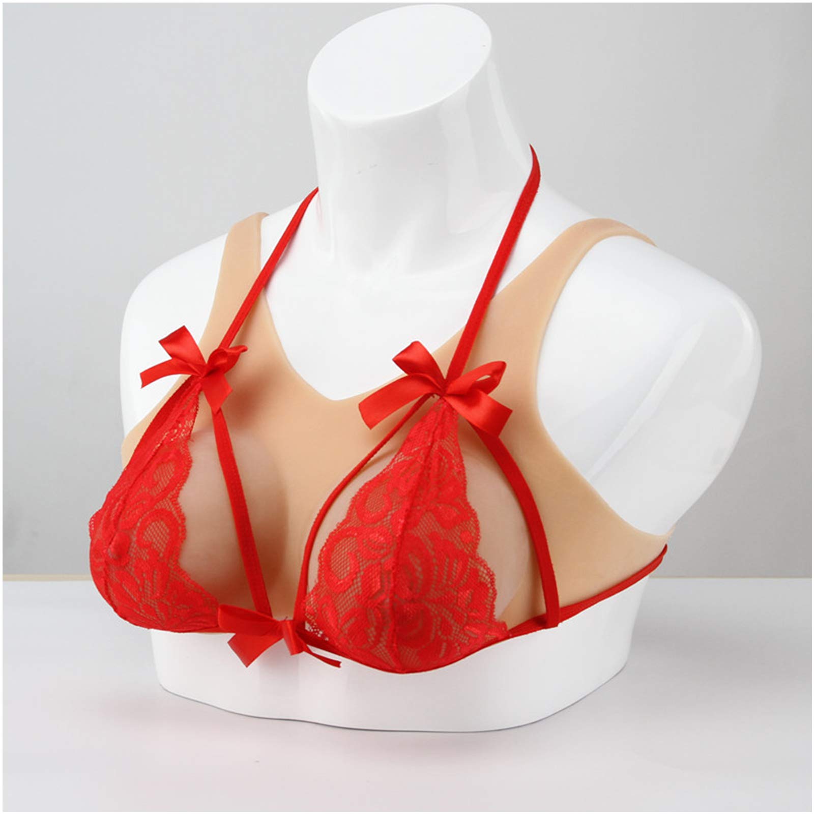 Amazon.co.jp: [RCLABHM] シリコンバスト女装 偽乳 人工乳房 丸い襟