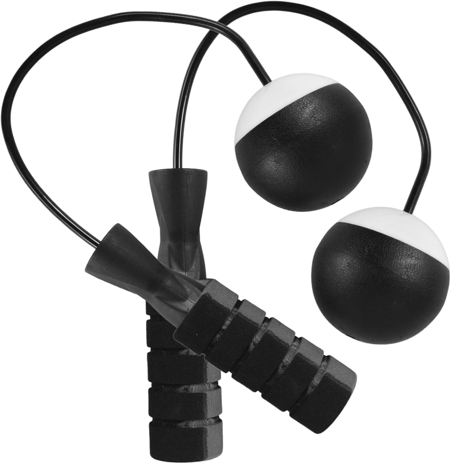 Store2508 Cordless Skipping Rope with Weighted Balls Tangle Free Ropeless Jump Rope (Black)-image-24