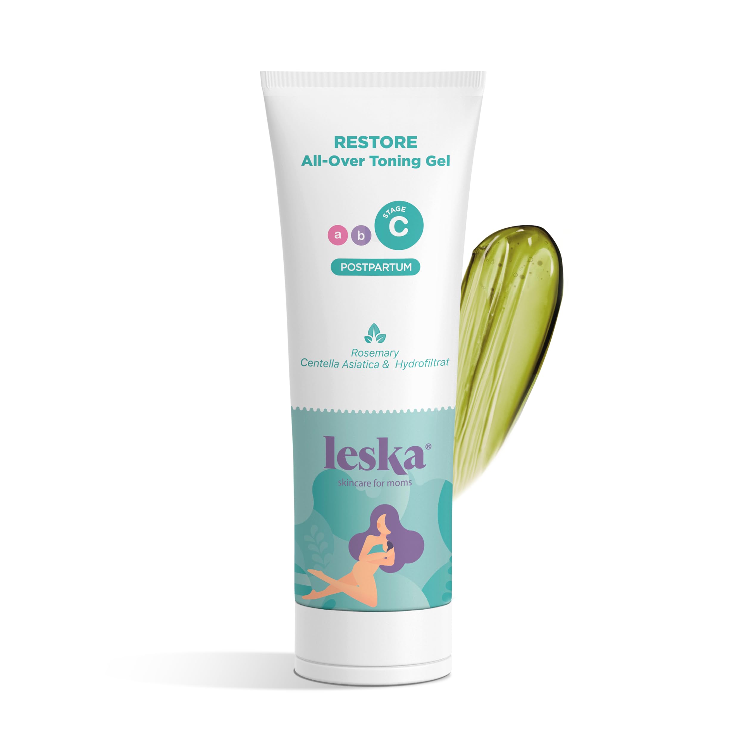 Leska Maternity Post-Pregnancy Gel | STAGE C: RESTORE All-Over Toning Gel (Postpartum) | Part of a Complete 3-Stage Pregnancy Skincare System | New
