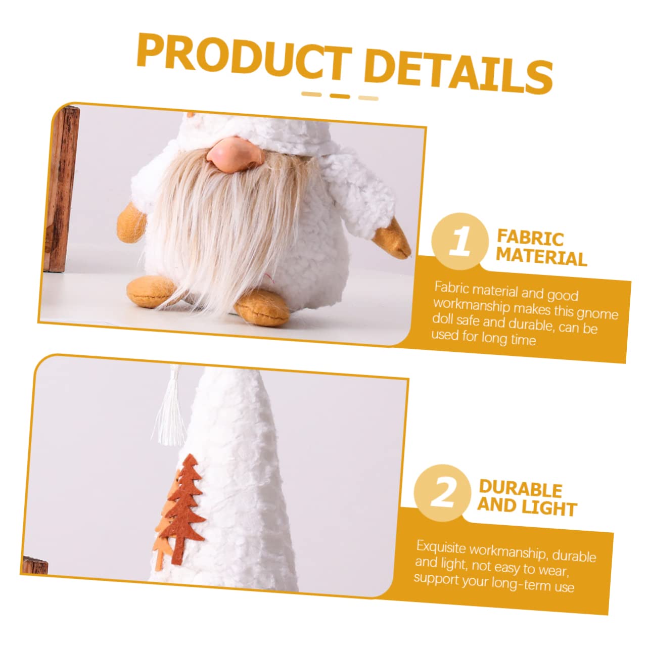 TOPBATHY 4 Stück GNOME Schmuckstücke weihnachtsdeko weihnachtsgnom Wichteldekorationen für Zuhause draußen Stoffzwerge Dekorationen Ornament Festival-Zwerg- Makramee-Schnur 4mm Weiß