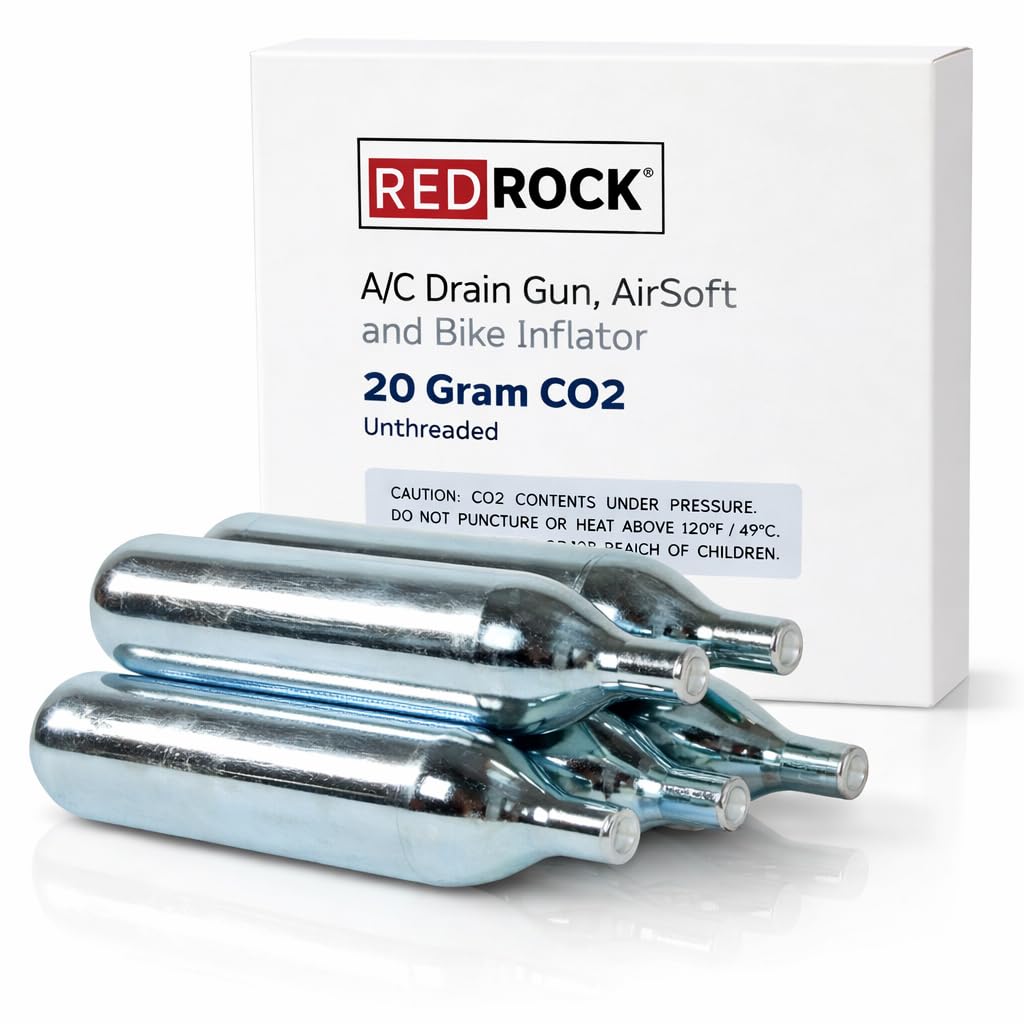 RedRock 20 Gram Unthreaded CO₂ Cartridges, Industrial Grade – For