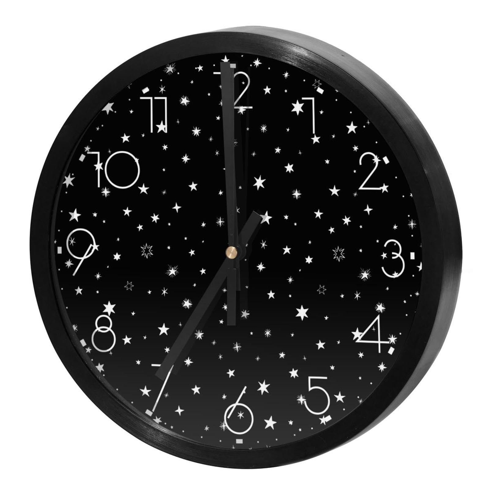 Horloge murale cuisine et salon ronde à quartz motif étoile sans bruit