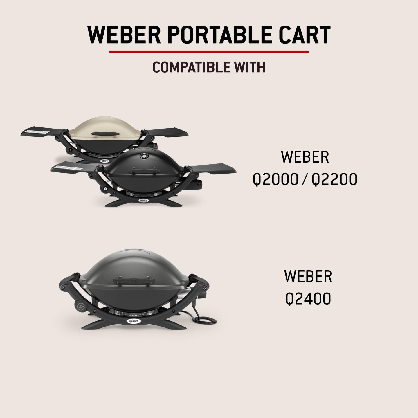 Weber 6526 - Mesa-Carro De Luxe Para Weber Serie Q2000.