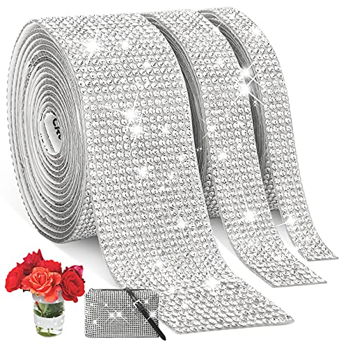 CestMall Crystal Rhinestone Ribbon Self Adhesive Rhinestone Diamond Ribbon 3 Rolls 6 Yards DIY Decoration Sticker with 2 mm Rhinestones for Arts Crafts DIY Car Phone Furniture Electronics Decoration CestMall Crystal Rhinestone Ribbon Self Adhesive Rhinestone Diamond Ribbon 3 Rolls 6 Yards DIY Decoration Sticker with 2 mm Rhinestones for Arts Crafts DIY Car Phone Furniture Electronics Decoration