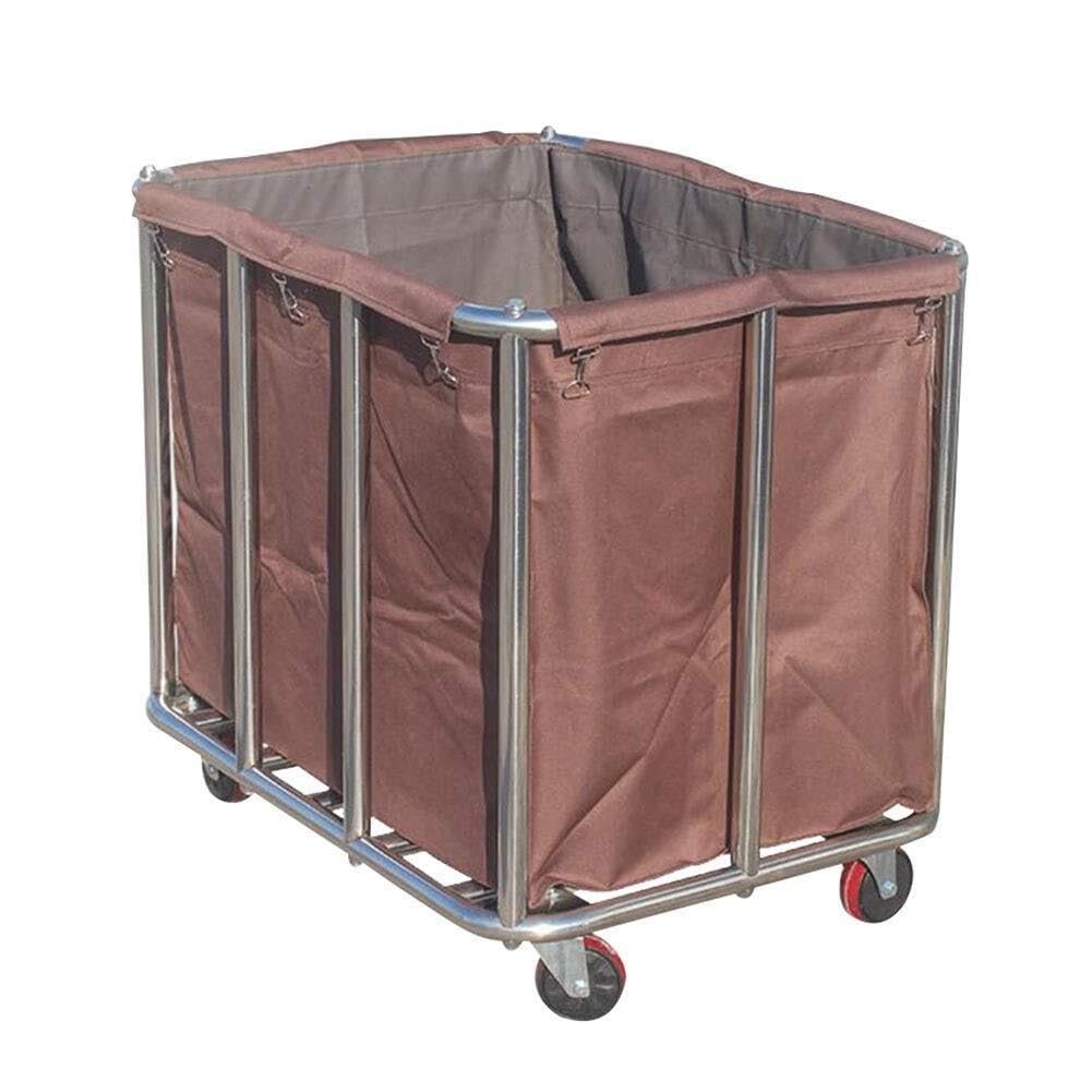 Carrito de Servicio de Acero Inoxidable con Tela Oxford, 10 Tubos de Acero, extraíble y fácil de Limpiar – Carro de Servicio para hoteles y restaurantes.,