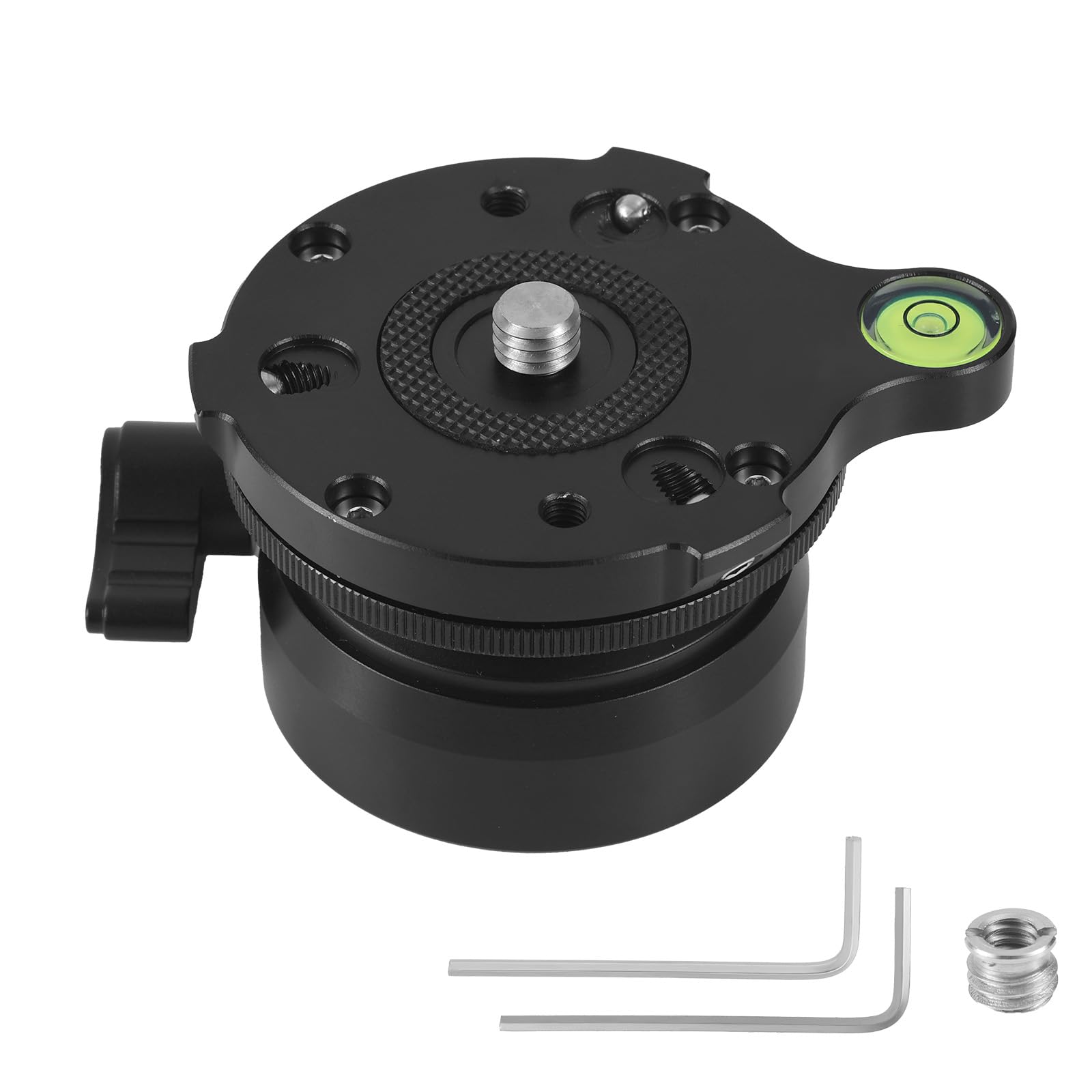 Gosknor Stativ Nivellierbasis mit ±15° Neigungseinstellung, 3/8" Gewinde Aluminiumlegierung Kamera Nivellierer mit Wasserwaage für DSLR und Videokameras Smart Teleskope