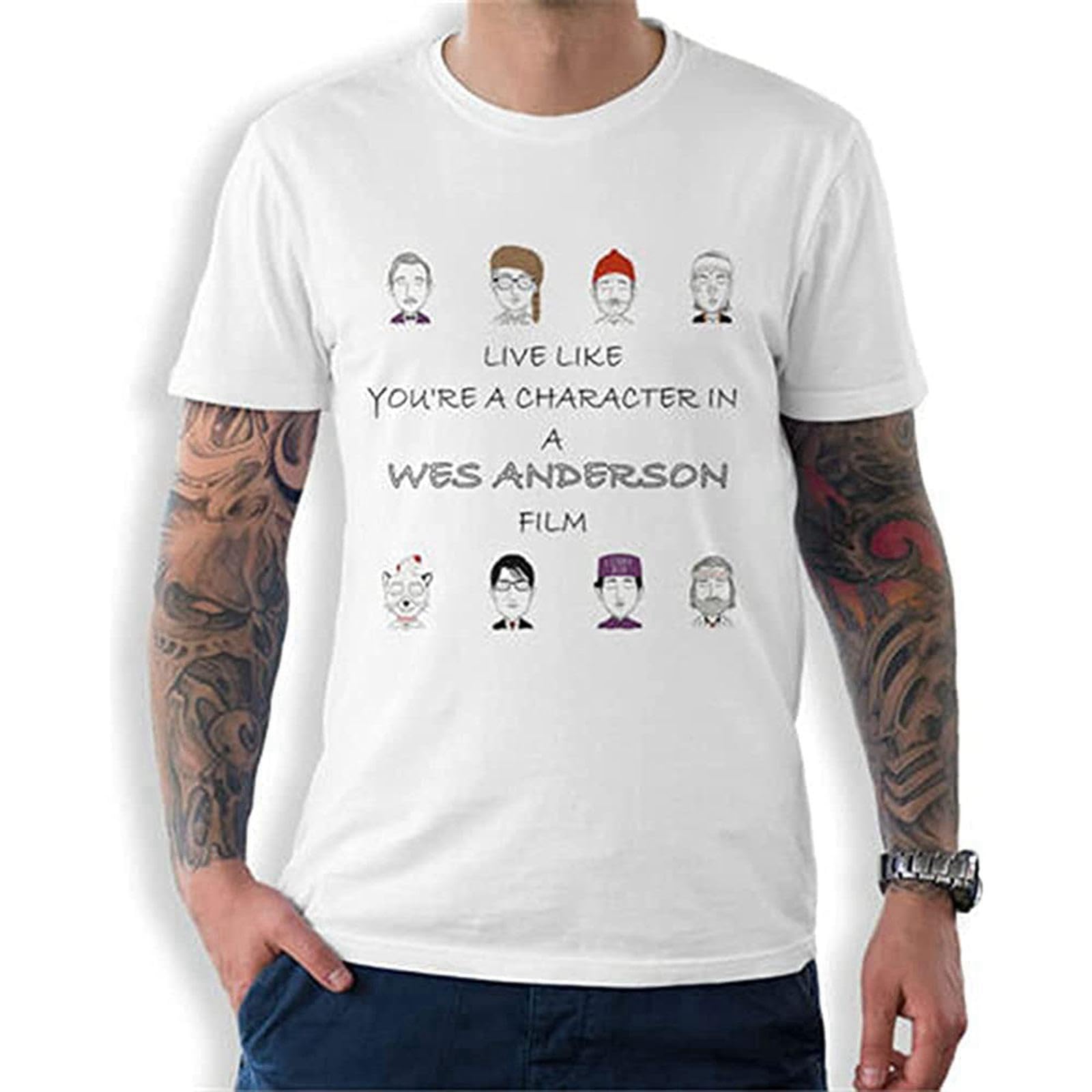 Wes Anderson'S Movie Characters T Shirt White M