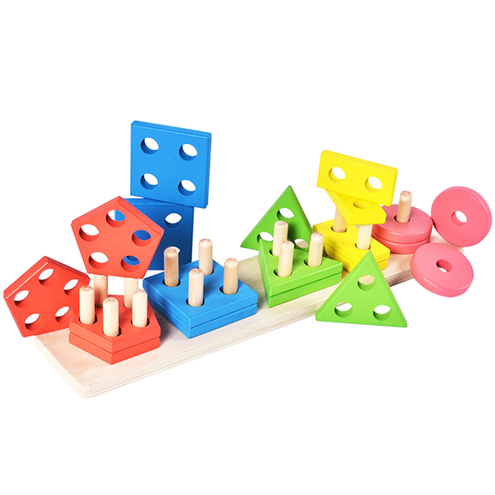 Buy SEAMEW Wooden Sorting & Stacking Toy Montessori Color Re Stacker