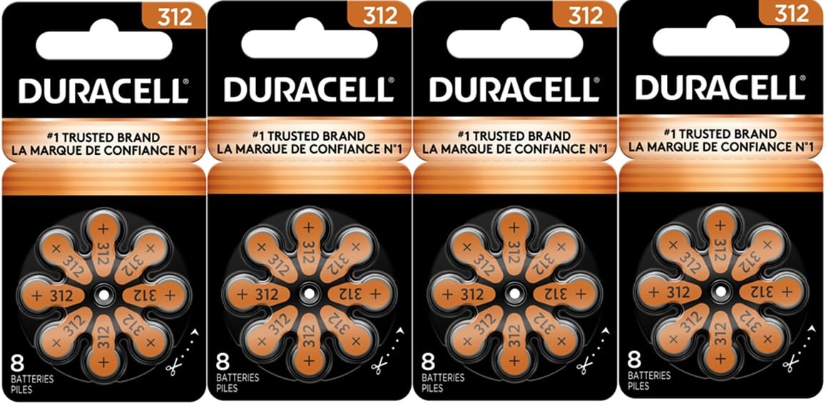 Hearing Aid Size 312 Batteries, 32 Count