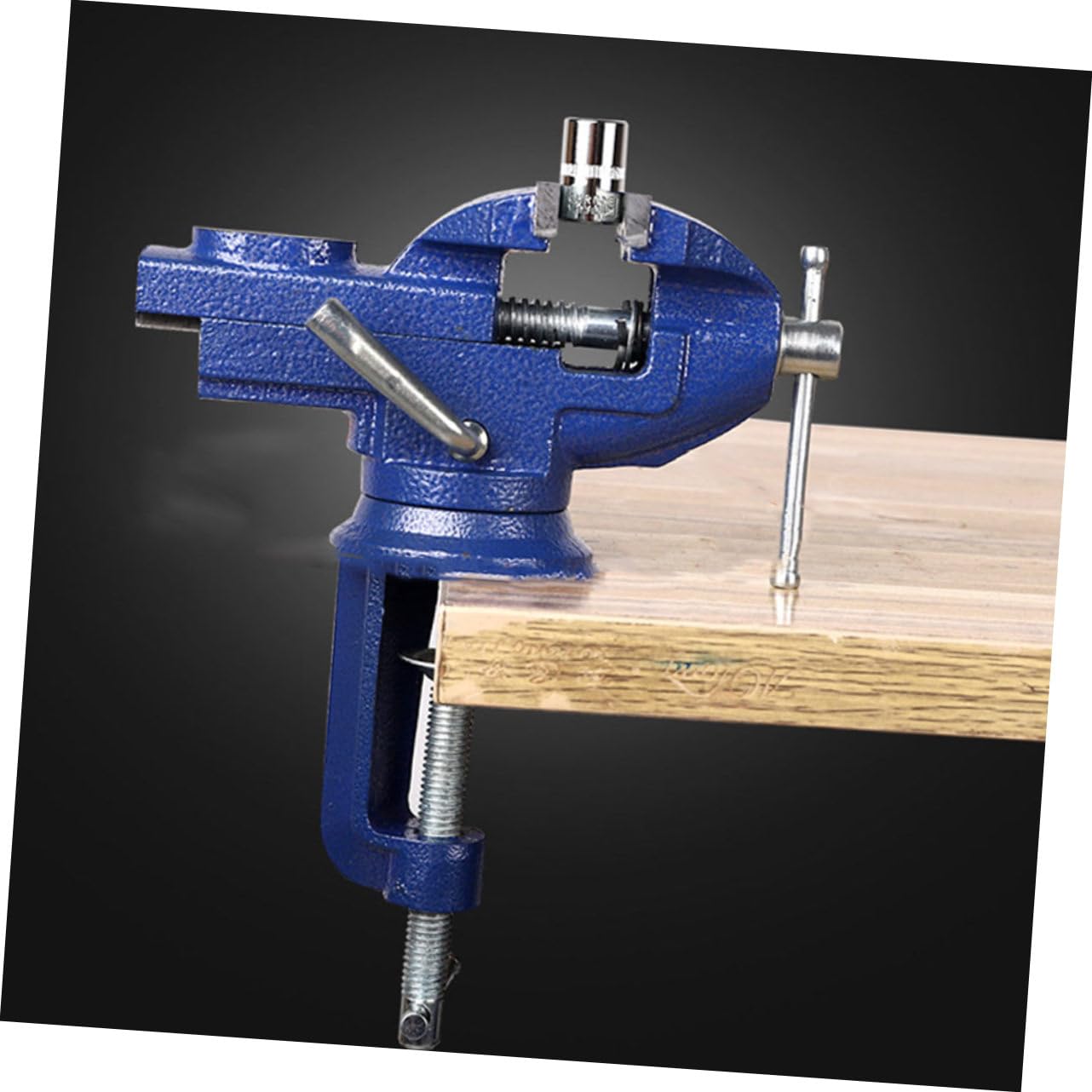 Étau de Table Rotatif à Base Pivotante, Petit Modèle Bleu