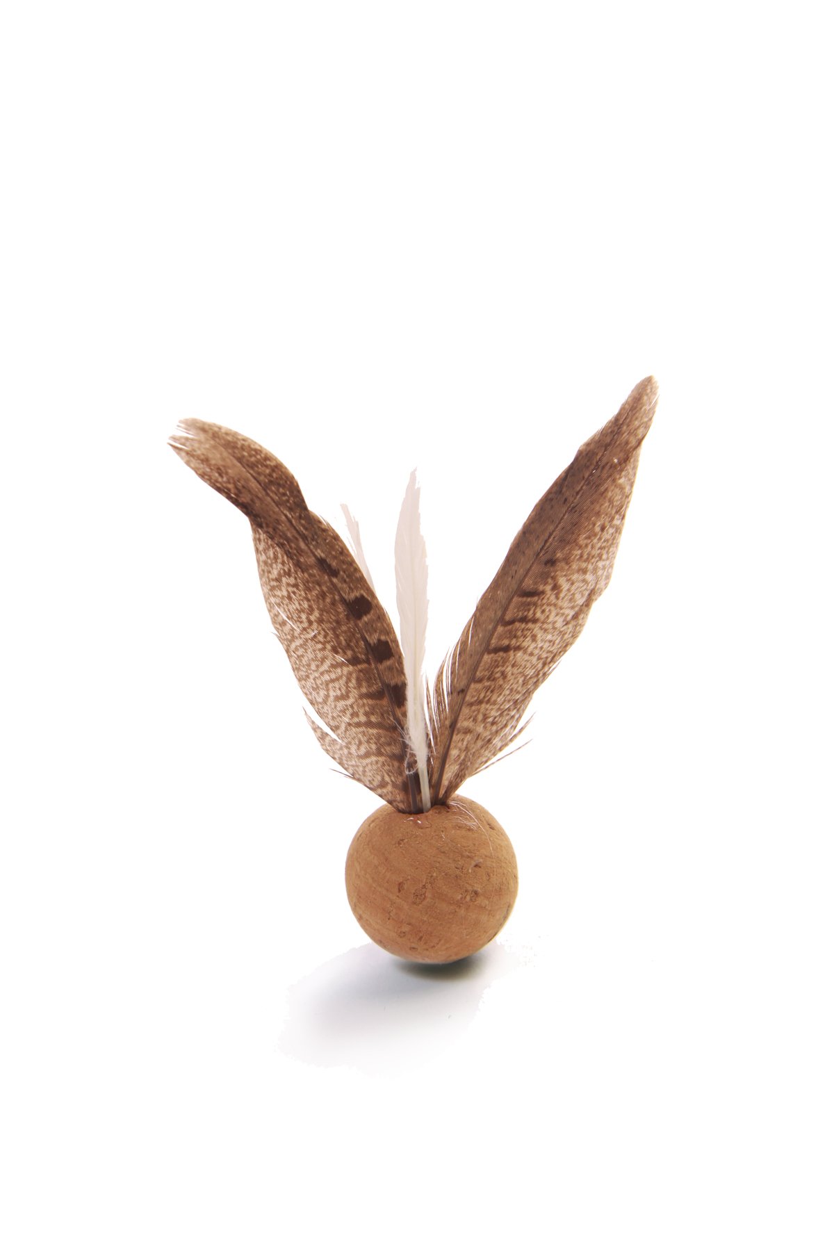 from The Field | Oscar De La Bird Cat Toy | Natural Cork Ball with Dye-Free Feathers | Eco-Friendly, Durable, USA-Made Interactive | Play Toy for Cats