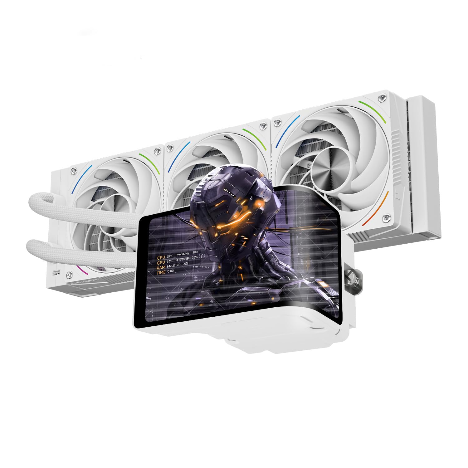 Thermalright Rainbow Vision 360 Turbo ARGB - Ventola di raffreddamento a liquido per CPU AM5 / Intel LGA1851 / 1700, schermo curvo da 6,67 pollici, ventosa magnetica, risoluzione 2400 x 1080