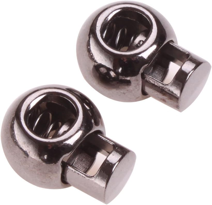 Usew Pack of 10 Metal Toggle Ball Spring Stop Single Hole String Cord Locks [5mm Cord]