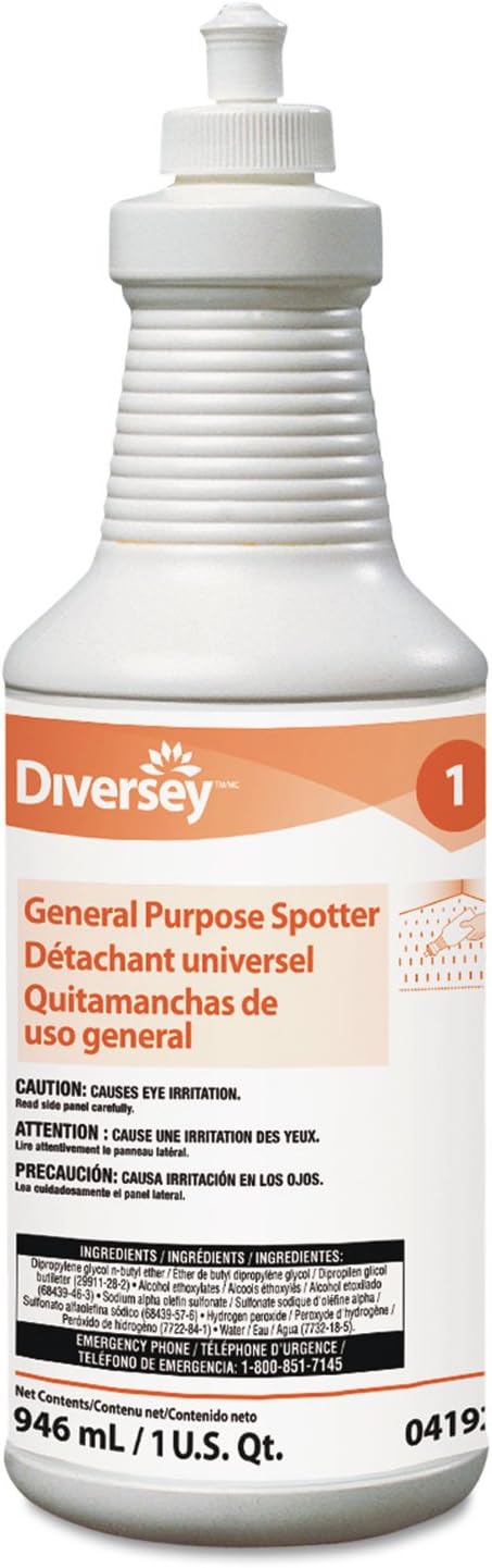Diversey 904192 General Purpose Spotter, Floral Scent, Liquid, 1 Qt. Squeeze Bottle, 6/Carton