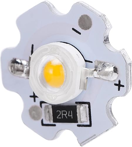 25pcs LED chips DIY accesorios de iluminación 5V 200LM 3W alta potencia LED lámpara perlas (luz amarilla 588590 NM)