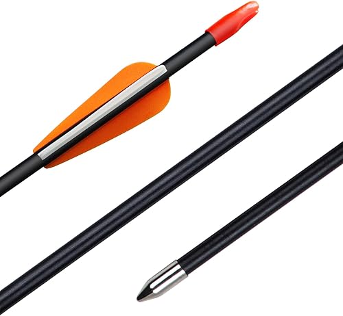 Vista 25 de Flechas de tiro con arco de 28 pulgadas, flechas de práctica para arco recurvo de fibra de vidrio, flechas de entrenamiento para niños, jóvenes