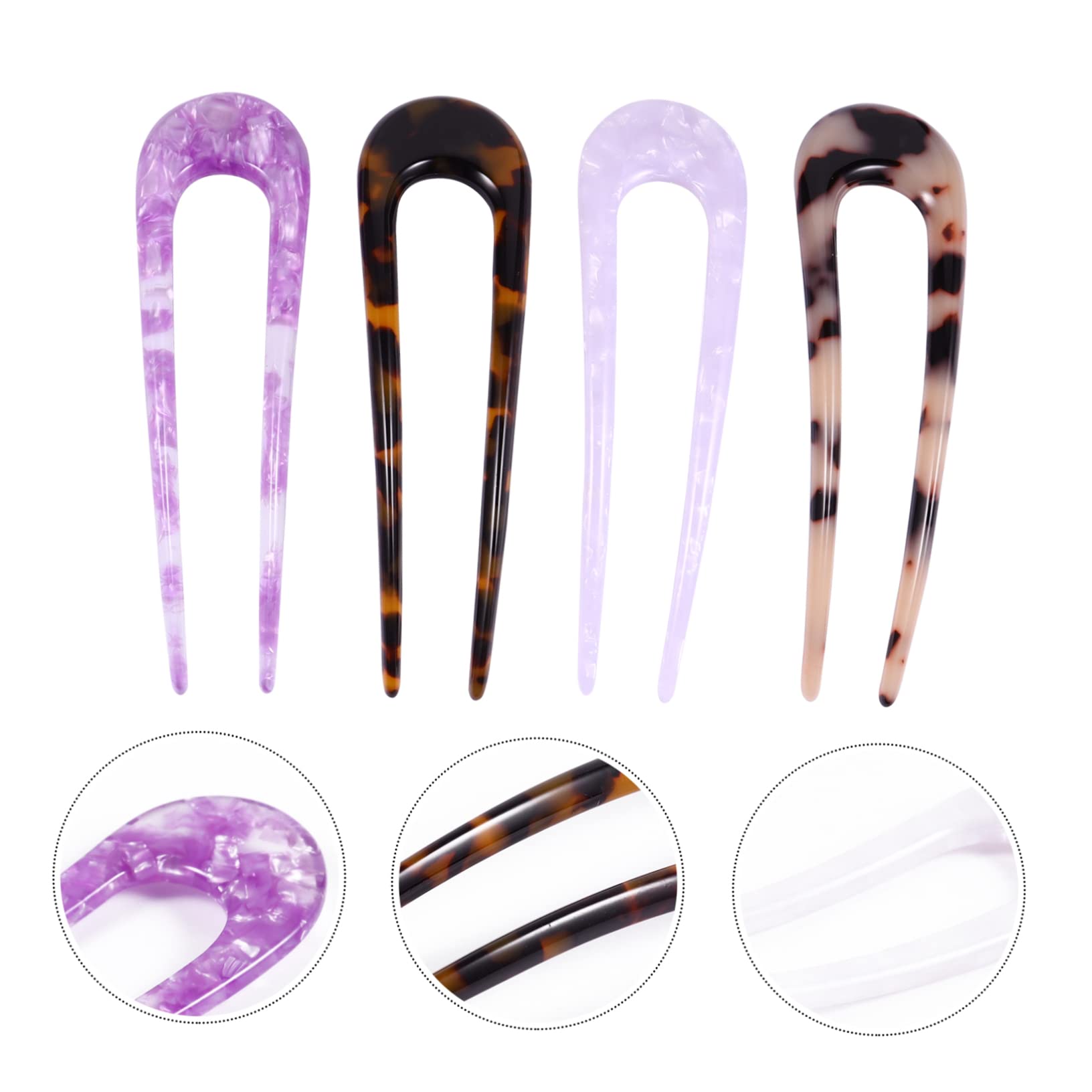 Healeved 12stücke U-förmige Haarnadeln Acetat Wellenförmige Haarspangen Für Stilvolle Haarschmuck-accessoires Verschiedenen Farben Schildpatt Für Frisuren