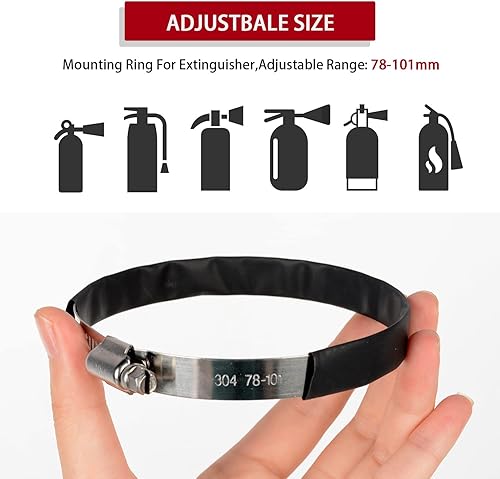 Miniatura 5 de Z8 Soporte para extintor de incendios LED UTV, barra enrollable ajustable, soporte para extintor de incendios para barra antivuelco de 1.75 a 2
