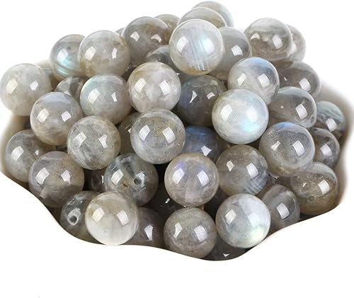 Miniatura 5 de AsVrai U 100 cuentas redondas sueltas de labradorita natural de 0.236 pulgadas para hacer joyas, collares, pulseras
