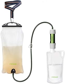 miniwell Gravity Water Filter Ultralight Multi-Purpose Hiking Accessories Optional Emergency kit TUV Certified Hurricane Storm Supplies (Water Filter with Water Tank