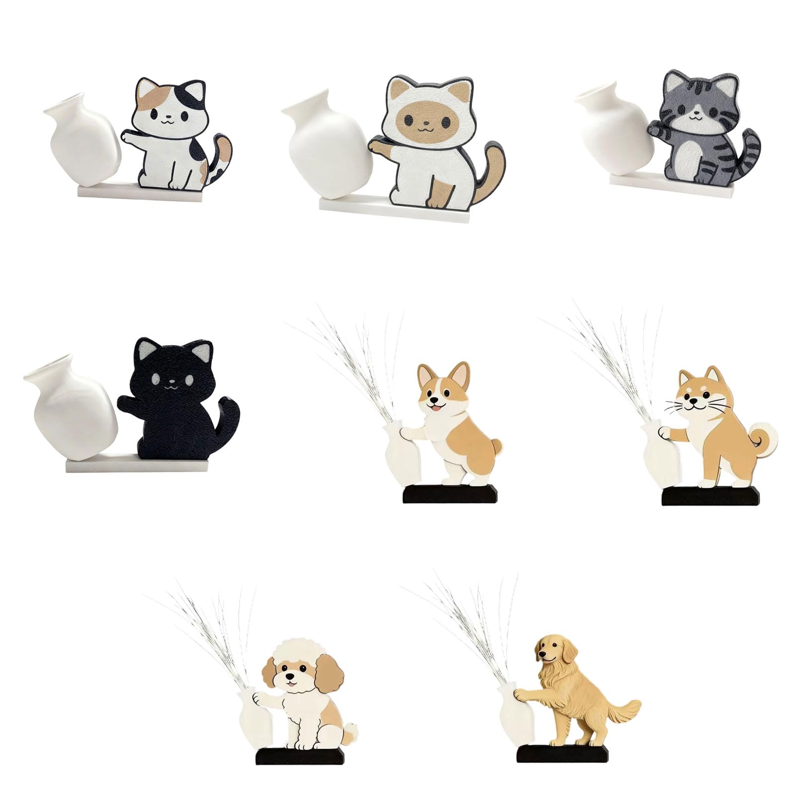Refrigerator Magnets Cats Vase Fridge Magnet, Locker Magnets Lovely Decorative Magnet for Whiteboard, Fridge, Map, Kitchen Whiteboard Decorative