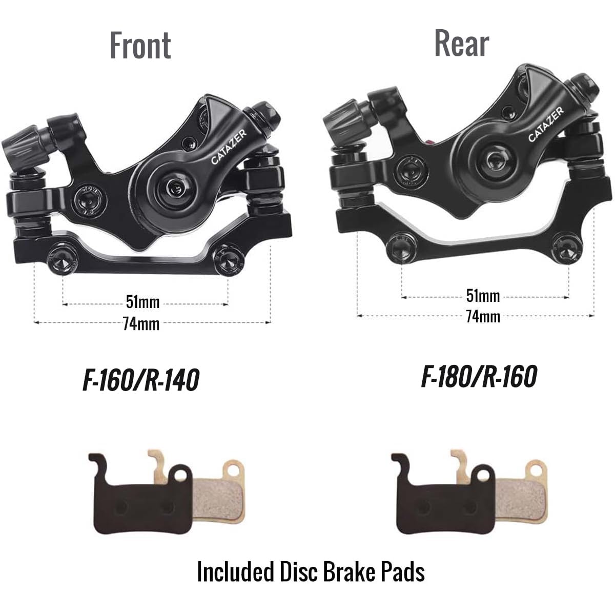 Set freno a disco per mountain bike G3/HS1 Kit freno a disco anteriore e posteriore da 160 mm con bulloni e cavo (set freno da scrivania R G3)