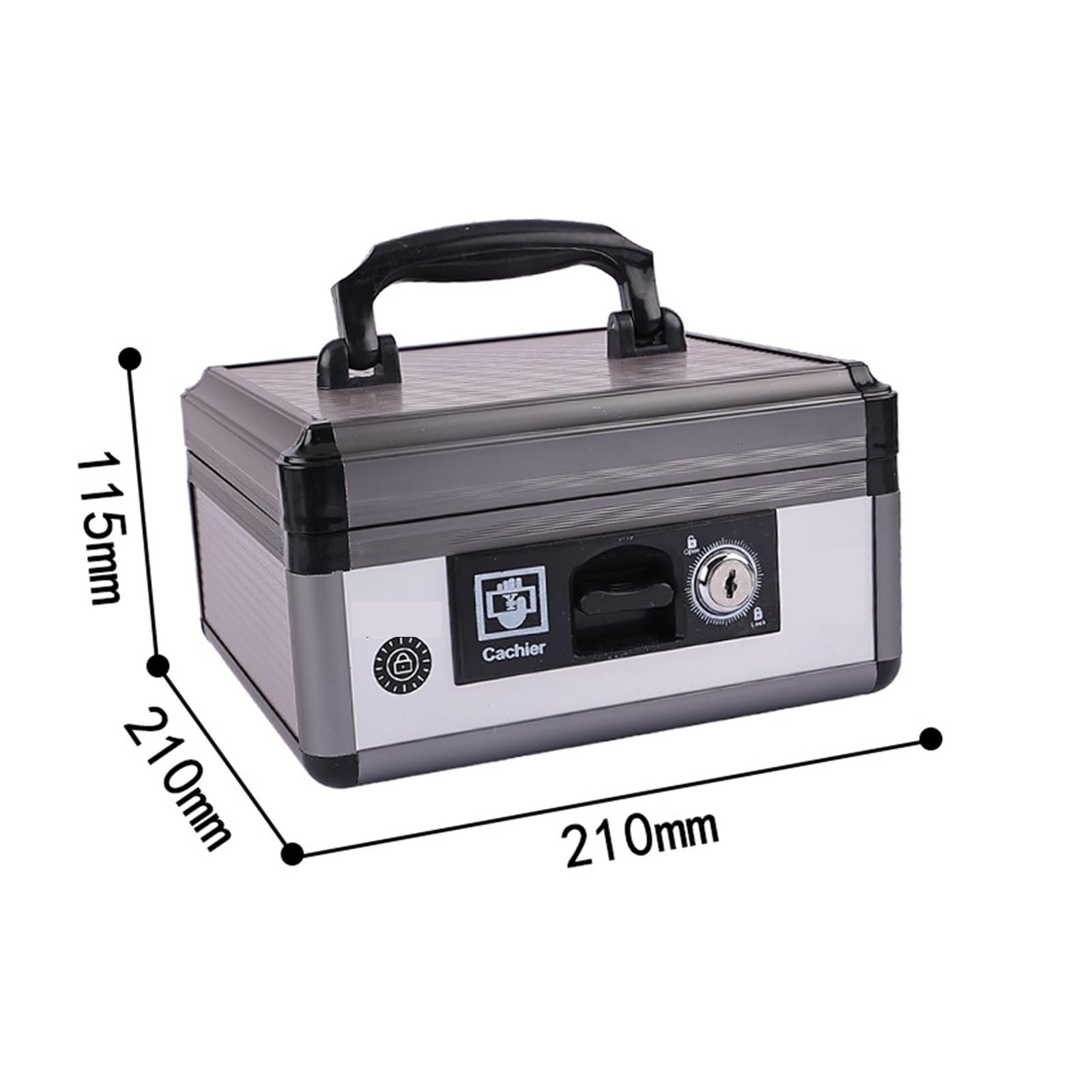 Caisse en Métal Portable avec Serrure Et Clé