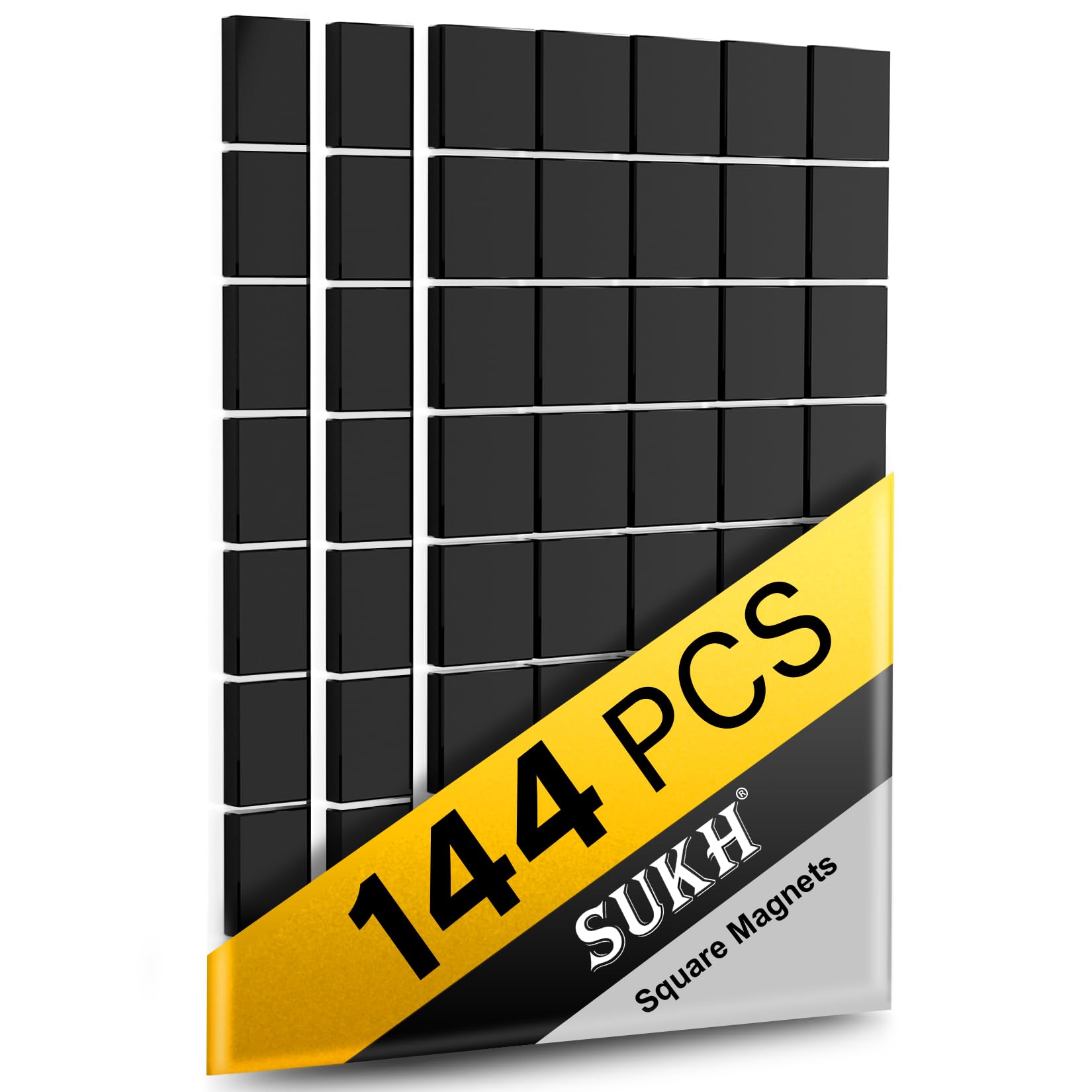 144Pcs Square Magnets Magnetic Tape Strip - Magnet Sheets with Adhesive Backin One Side Self Adhesive on The Other Side for Fridge Organisation,Art Project,Classroom