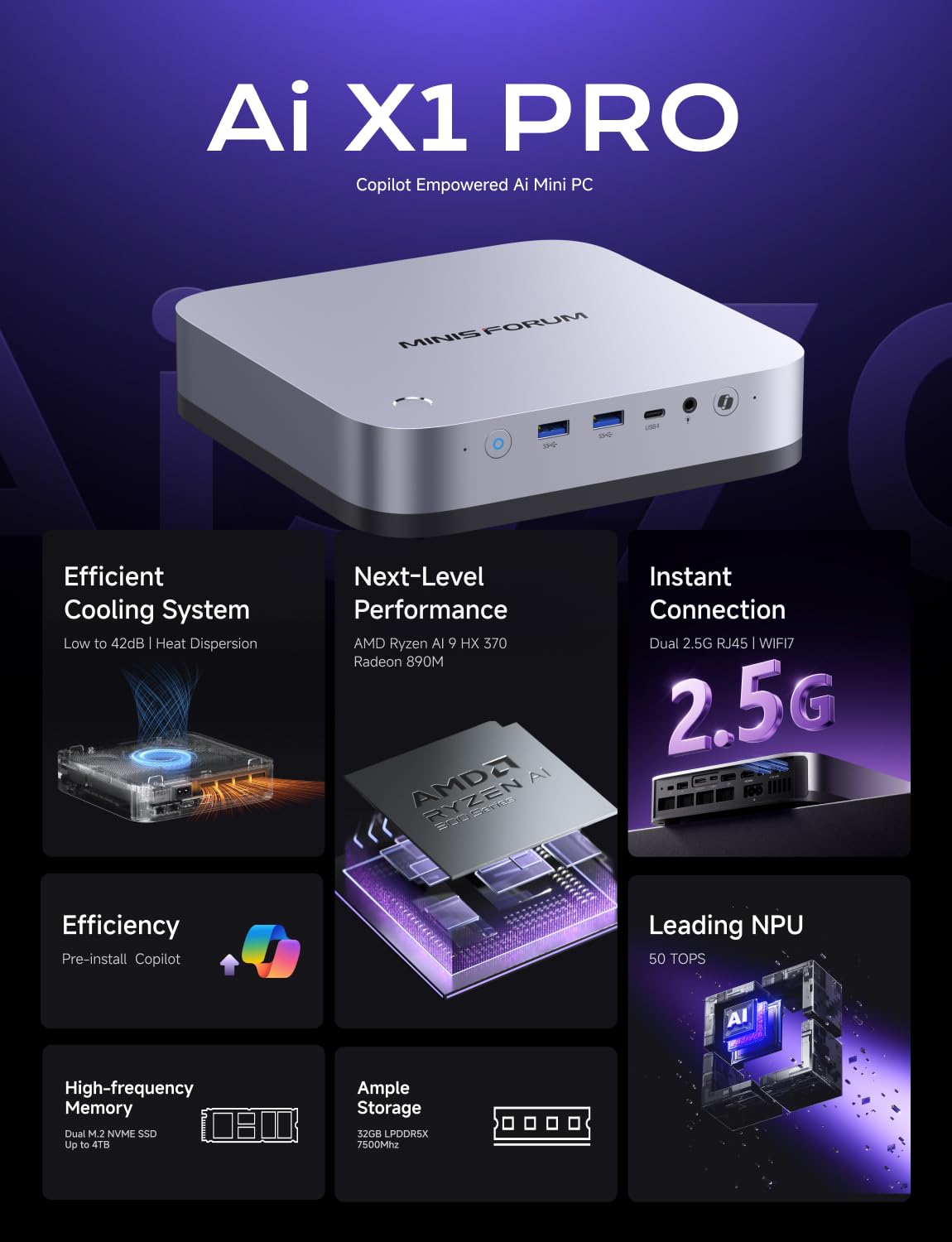 Amazon.com: MINISFORUM X1 Pro 370 Mini PC with AMD Ryzen AI 9