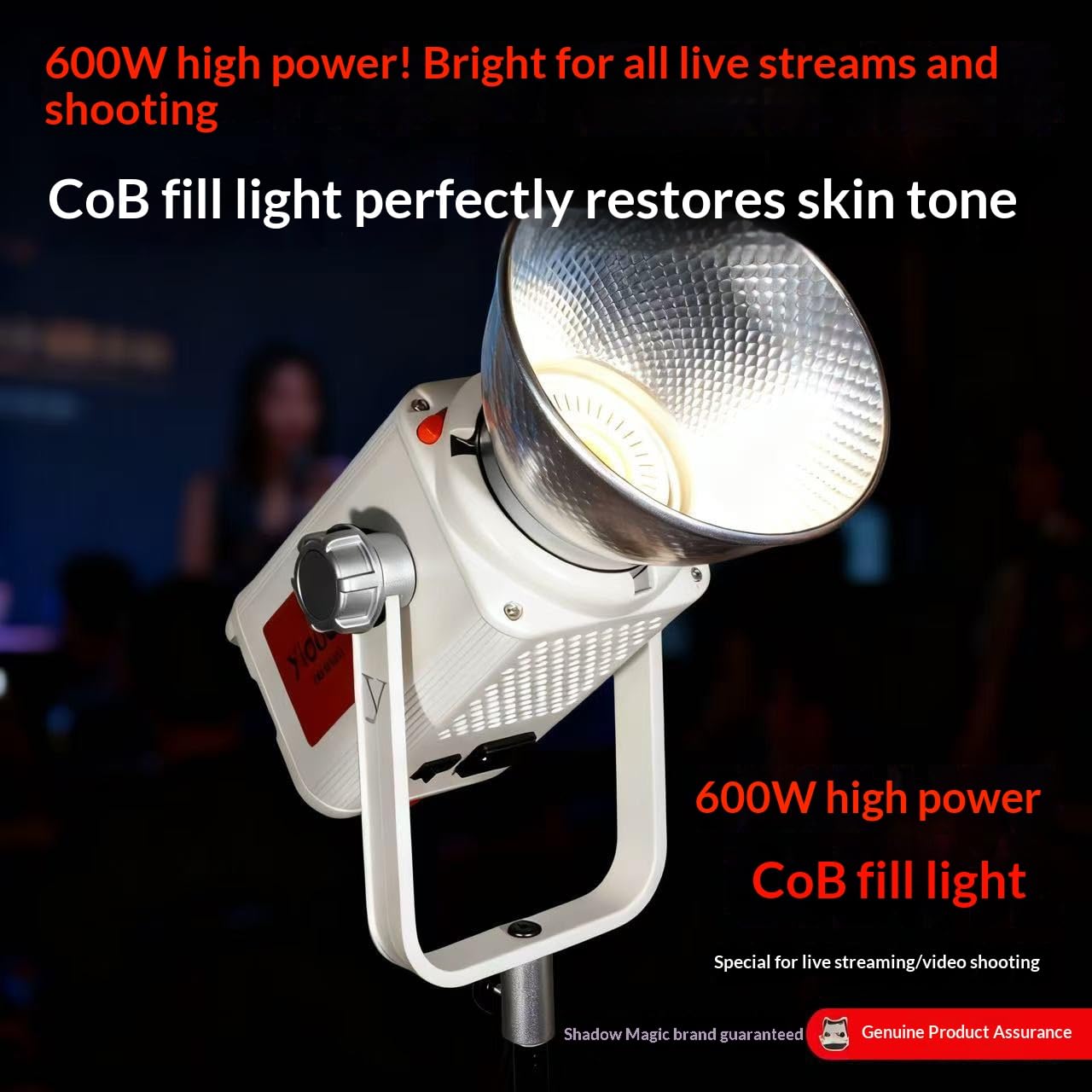 600 W COB LED Studio Luce Bicolore 2700 K-6500 K Dimmerabile con Display OLED DMX512 10 modalità Scena, Alta CRI Luce fissa per Fotografia Video Produzione Live Streaming