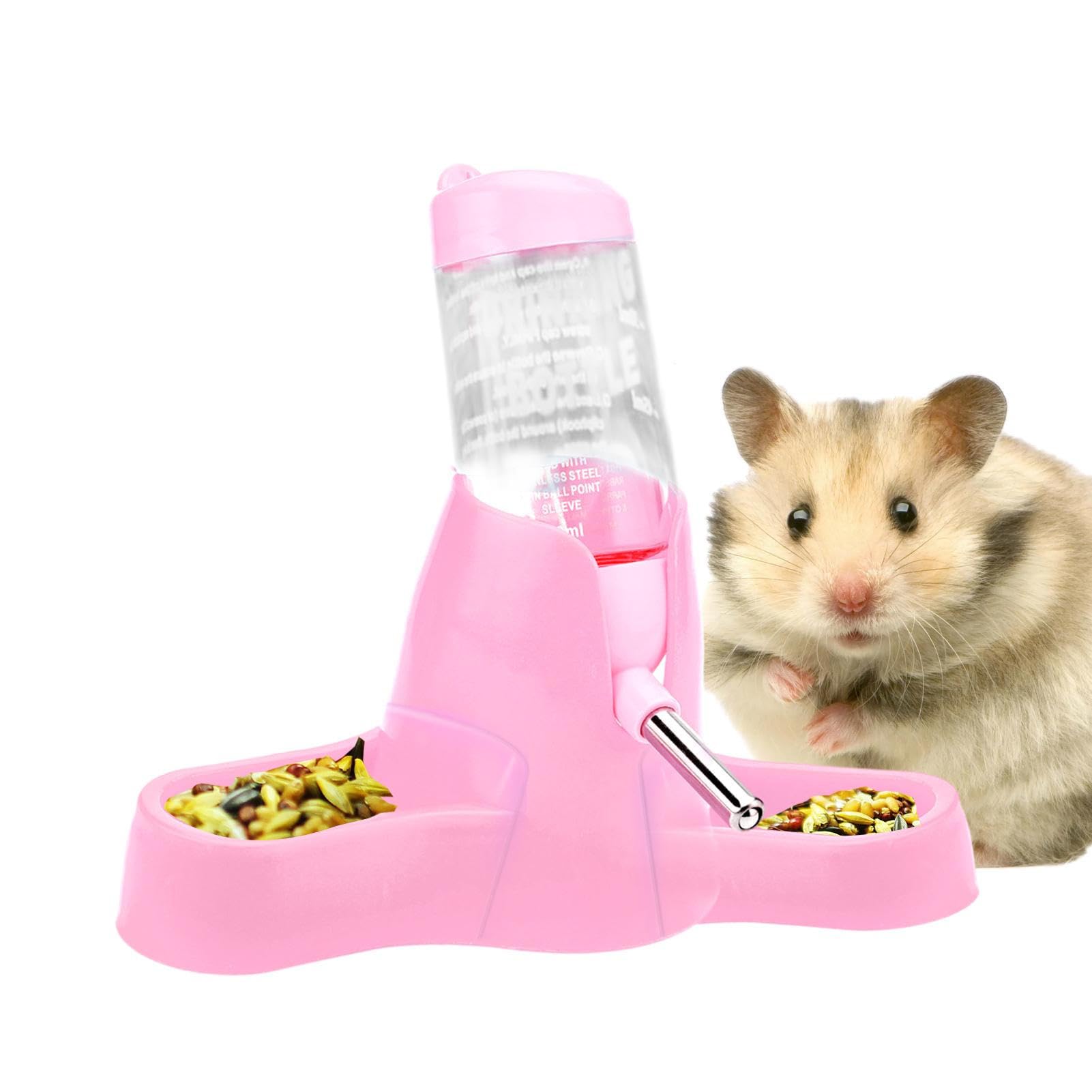 Dispensador automático de agua para hámster, botella de agua sin goteo para jaulas de animales pequeños, botella de agua para hámster de 80 ml, dispensador de agua para jaula Pologmase