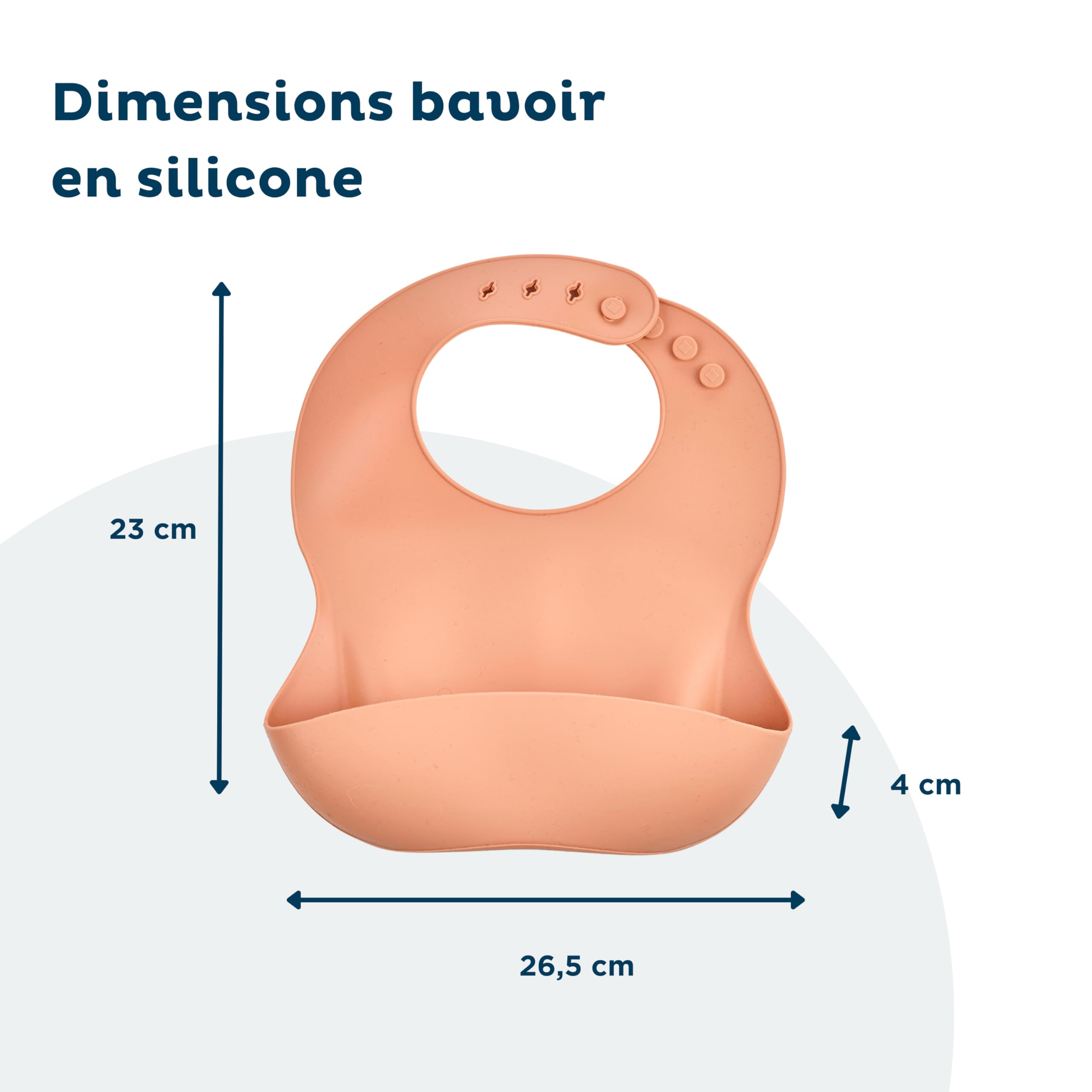 THERMOBABY - Set di 2 bavaglini in silicone morbido per neonati con tasca di recupero - Regolabili e facili da pulire - Ideale per i pasti - Pratico e impermeabile (verde cactus e pesca)