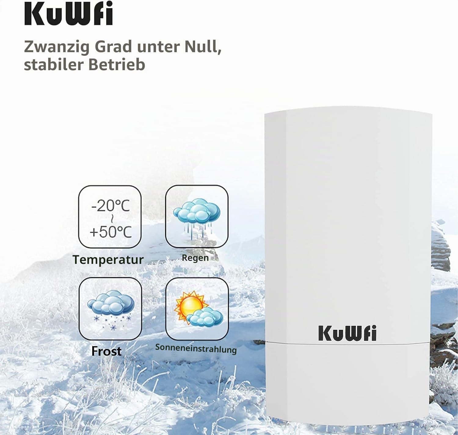KuWFi WLAN Bridge Outdoor, 300Mbps Wireless Bridges,1KM Indoor/Outdoor Point to Point WiFi Bridges, IP65 wasserdichte PtP Internet-Bridge für Kamera/Garten/Laden/Lagerhaus/Starlink-Netzwerk
