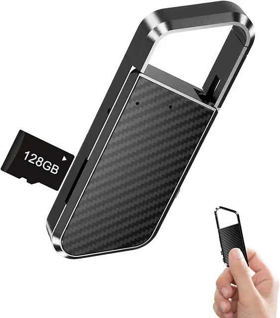 Mini Registratore Vocale Spia - 128GB, 4800 Ore, DSP3.0, OTG