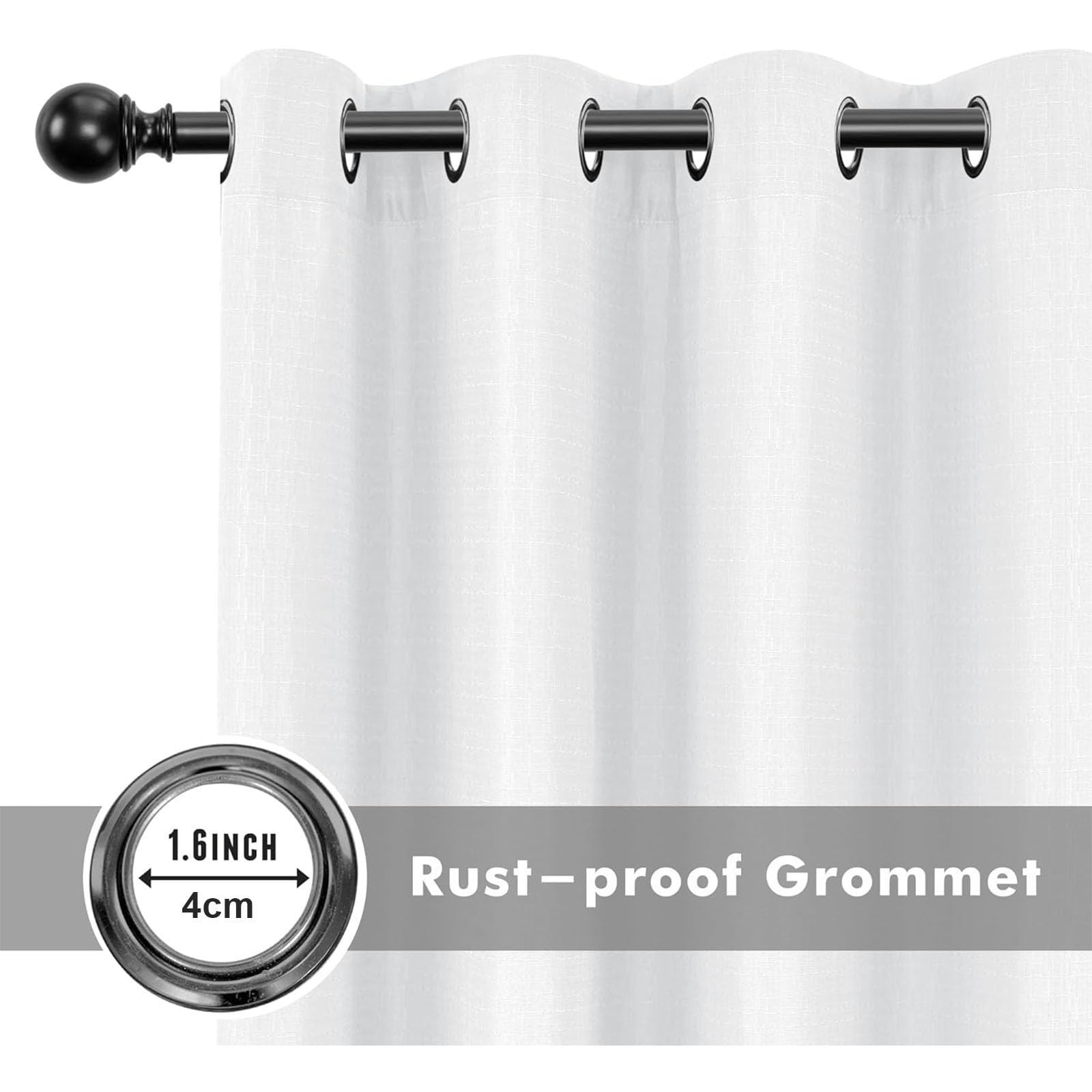 Hiseng Tende da Esterno con Anelli 1 Pezzi Stampa Pianta Fiore Tende da Sole per Esterno Tenda Oscurante Impermeabile per Balcone Giardino Pergola Protezione e Privacy (132x213cm,Bianco)