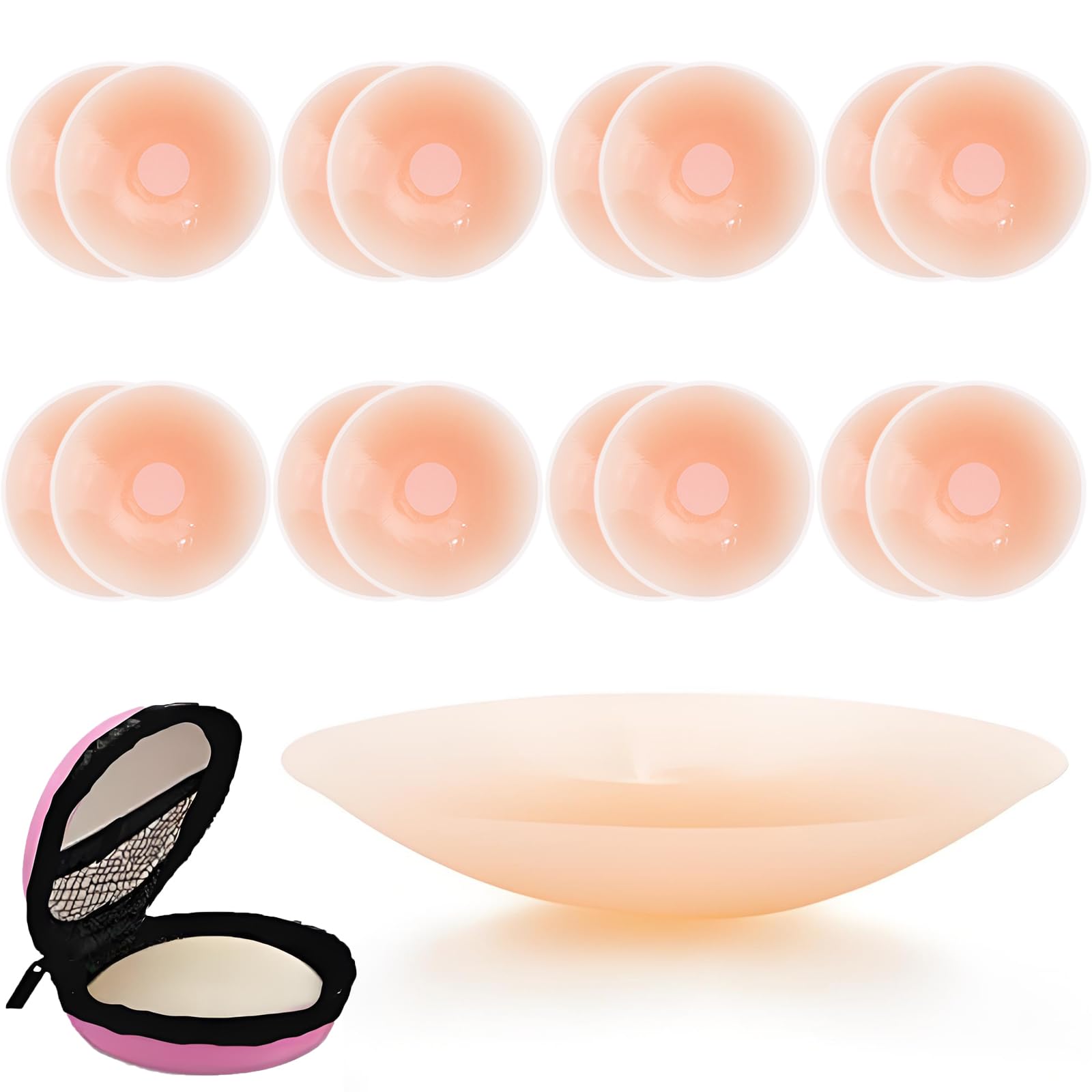 Copricapezzoli Invisibili In Silicone - 8 Paia Riutilizzabili | Adesivi Autoadesivi Per Donna - Foto 8