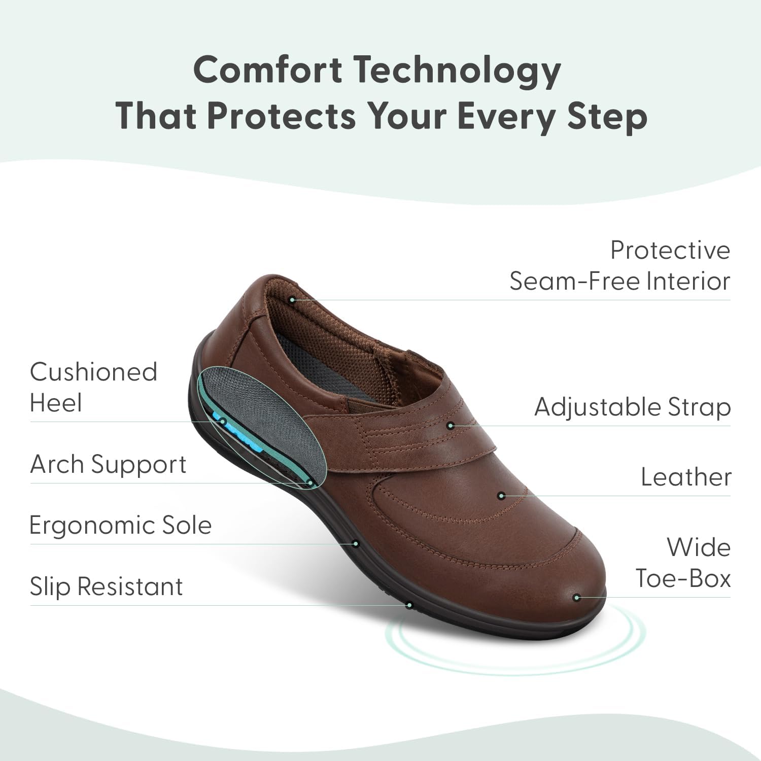 Orthofeet Women's Orthopedic Leather Emily Casual Shoes - Image 3