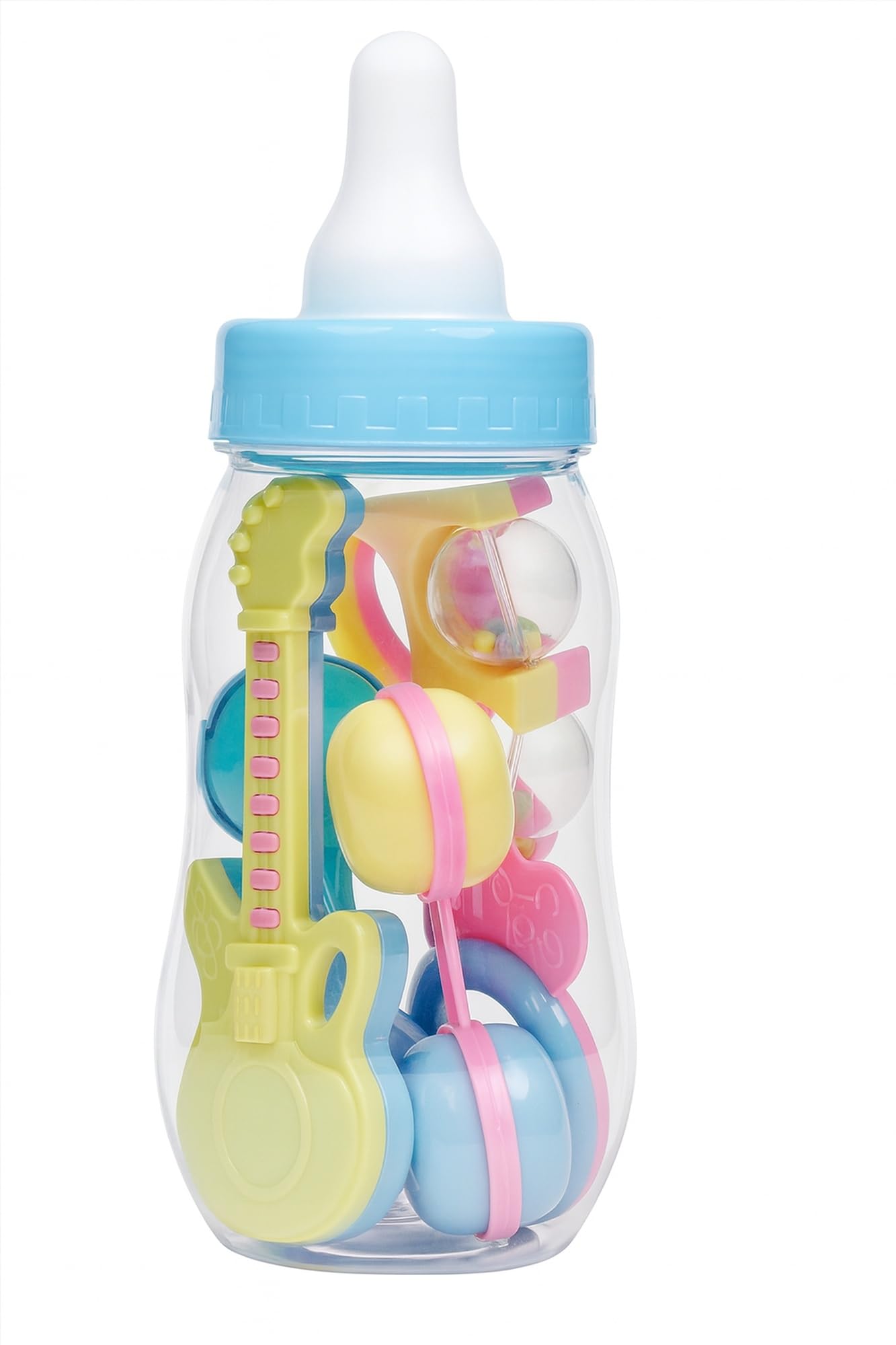 Plastic Baby Bottle 11" Jumbo Blue - Large Fillable Baby Shower Decoration, Gender Reveal Centerpiece, Guess How Many Game, Party Favor Holder for