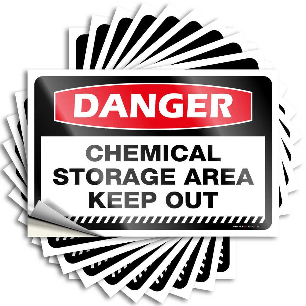 Decal Front Porch Fall Decor Outside Porch Durable Vinyl - Danger Chemical Storage Area Keep Out Bumper for Boss Use(8X12CM)